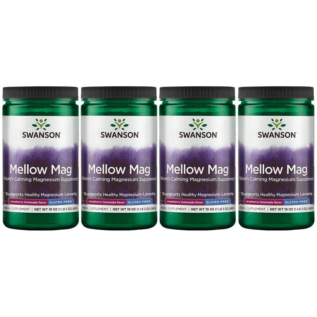 Swanson Premium Mellow Mag - Raspberry Lemonade 4 Pack Vitamin 330 mg 19 oz Powder
