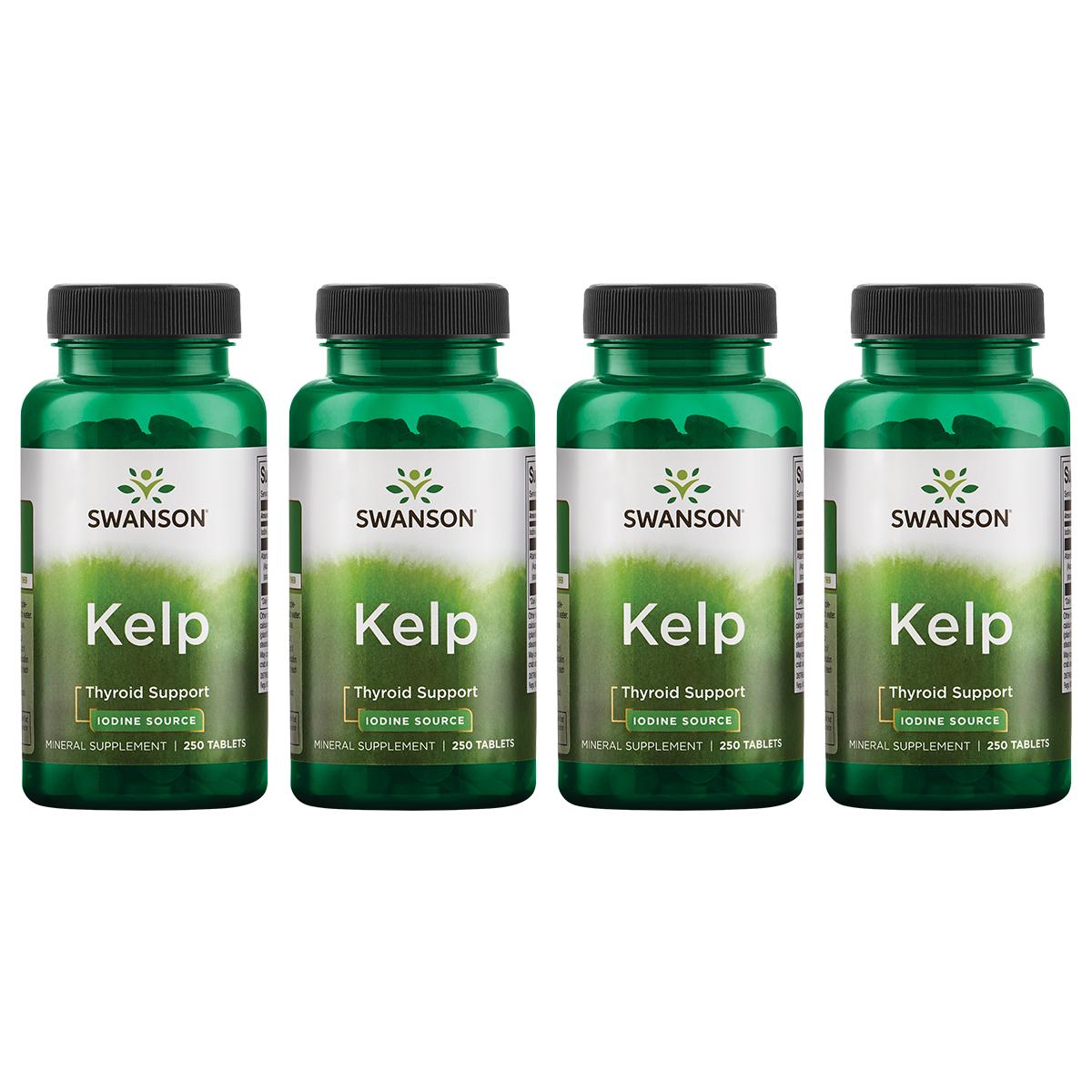 Swanson Premium Kelp Iodine Source 4 Pack Vitamin 225 mcg 250 Tabs