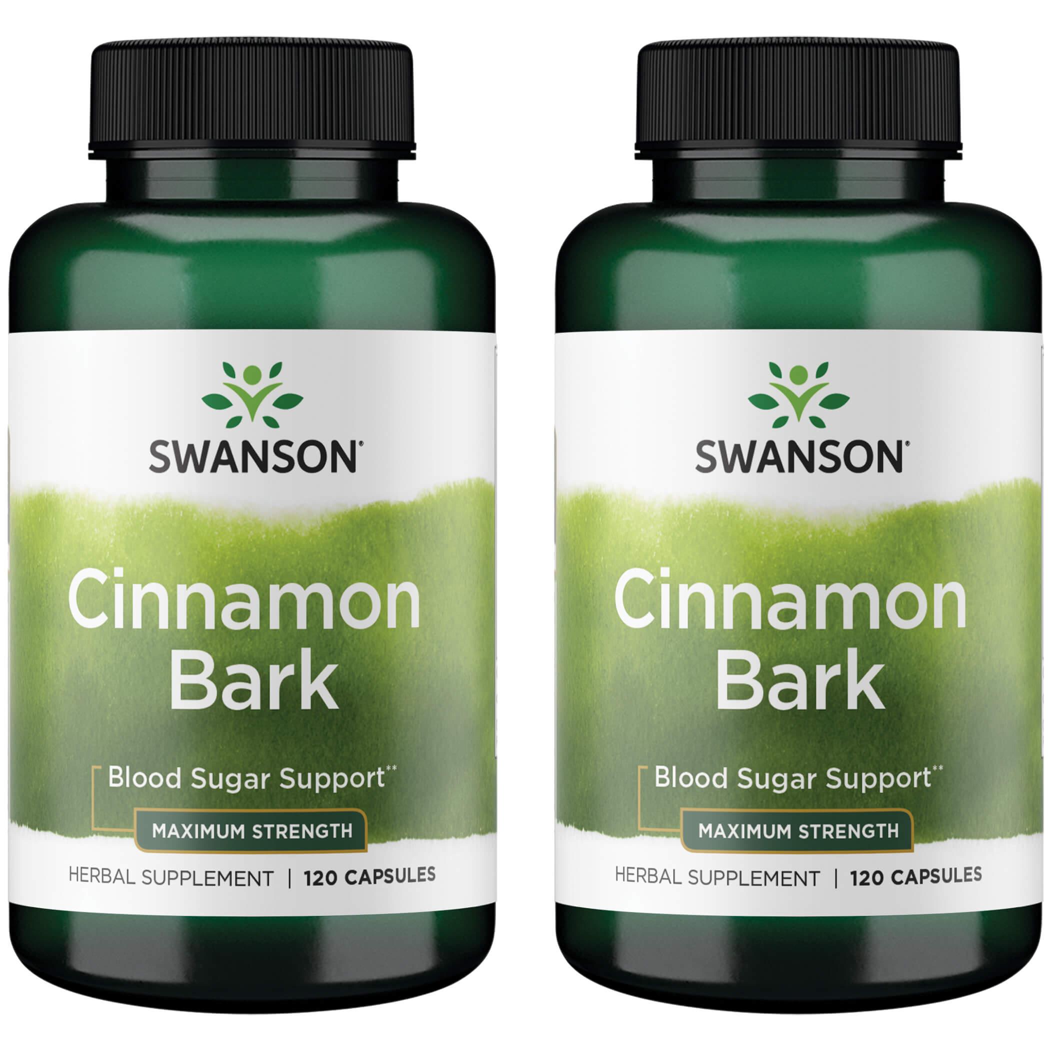 Swanson Premium Cinnamon Bark - Maximum Strength 2 Pack Vitamin 120 Caps