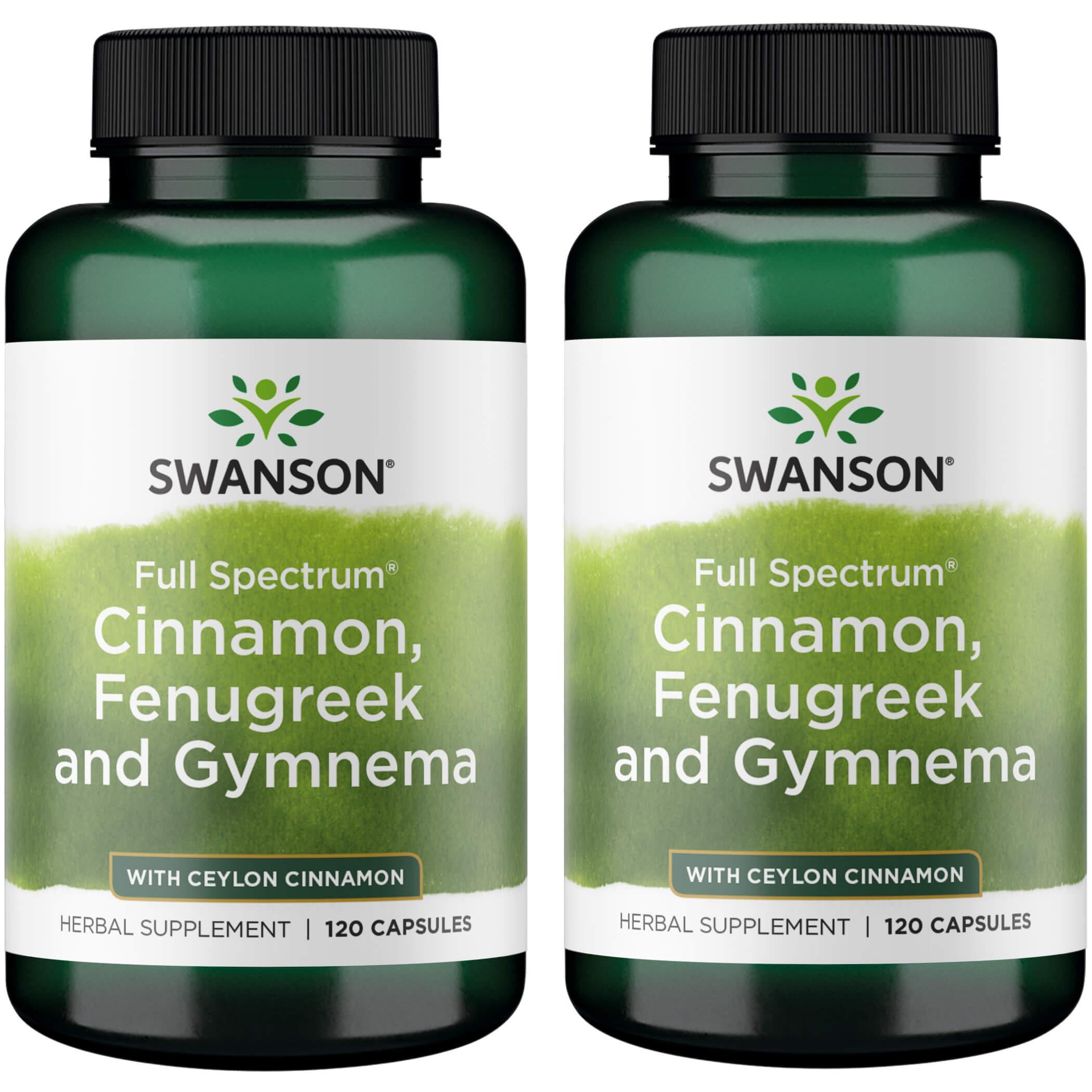 Swanson Premium Full Spectrum Cinnamon, Fenugreek & Gymnema 2 Pack Vitamin 120 Caps