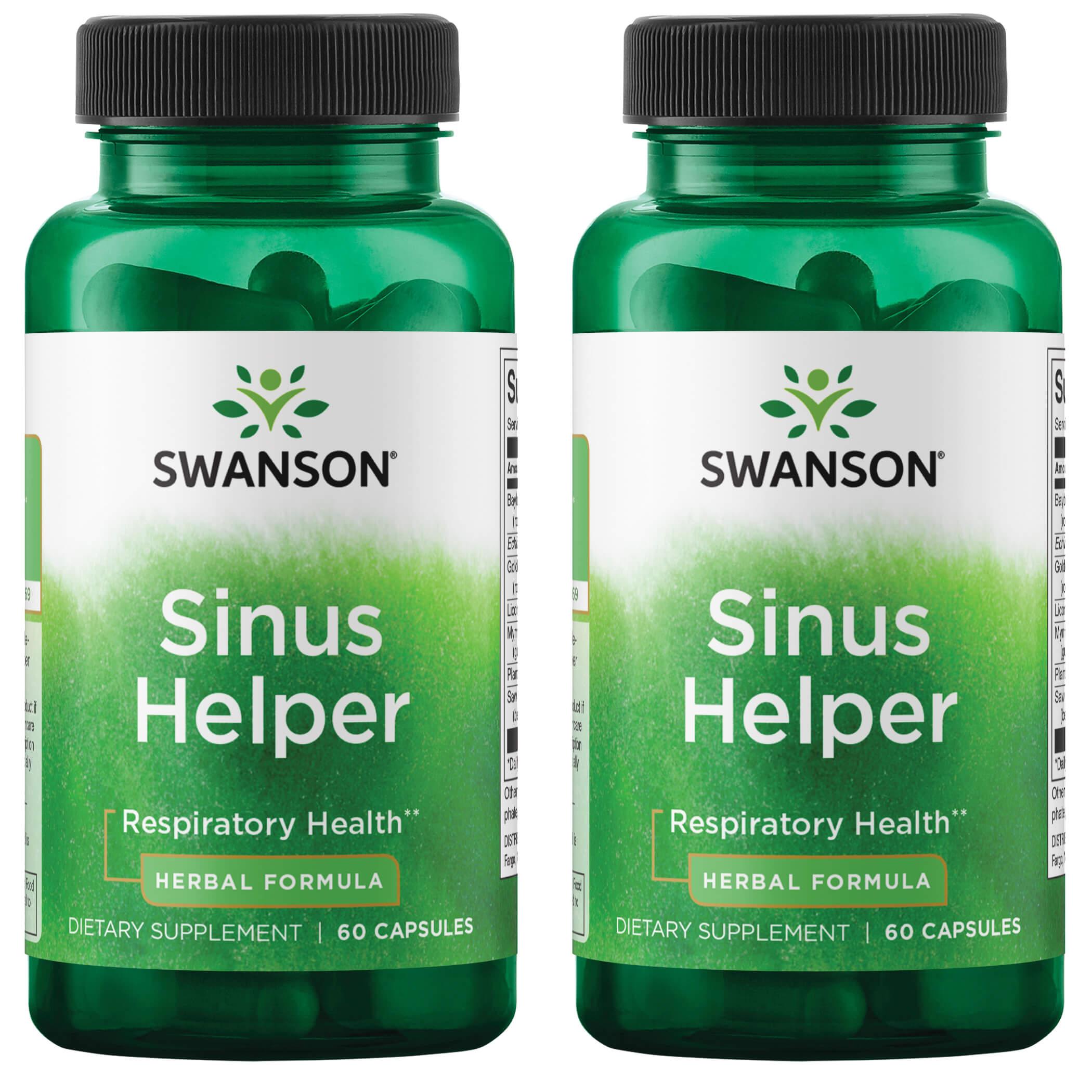 Swanson Premium Sinus Helper 2 Pack 60 Caps Respiratory Health