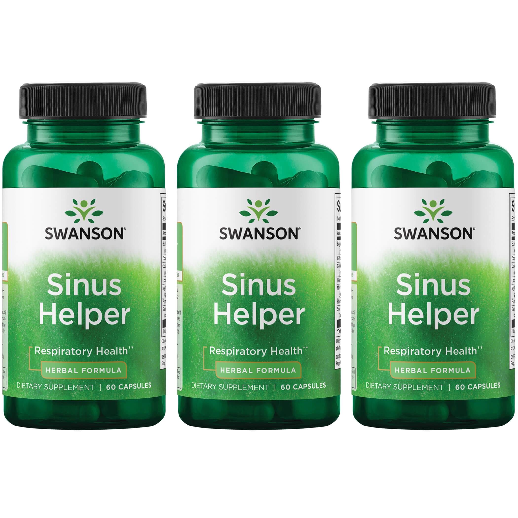 Swanson Premium Sinus Helper 3 Pack 60 Caps Respiratory Health