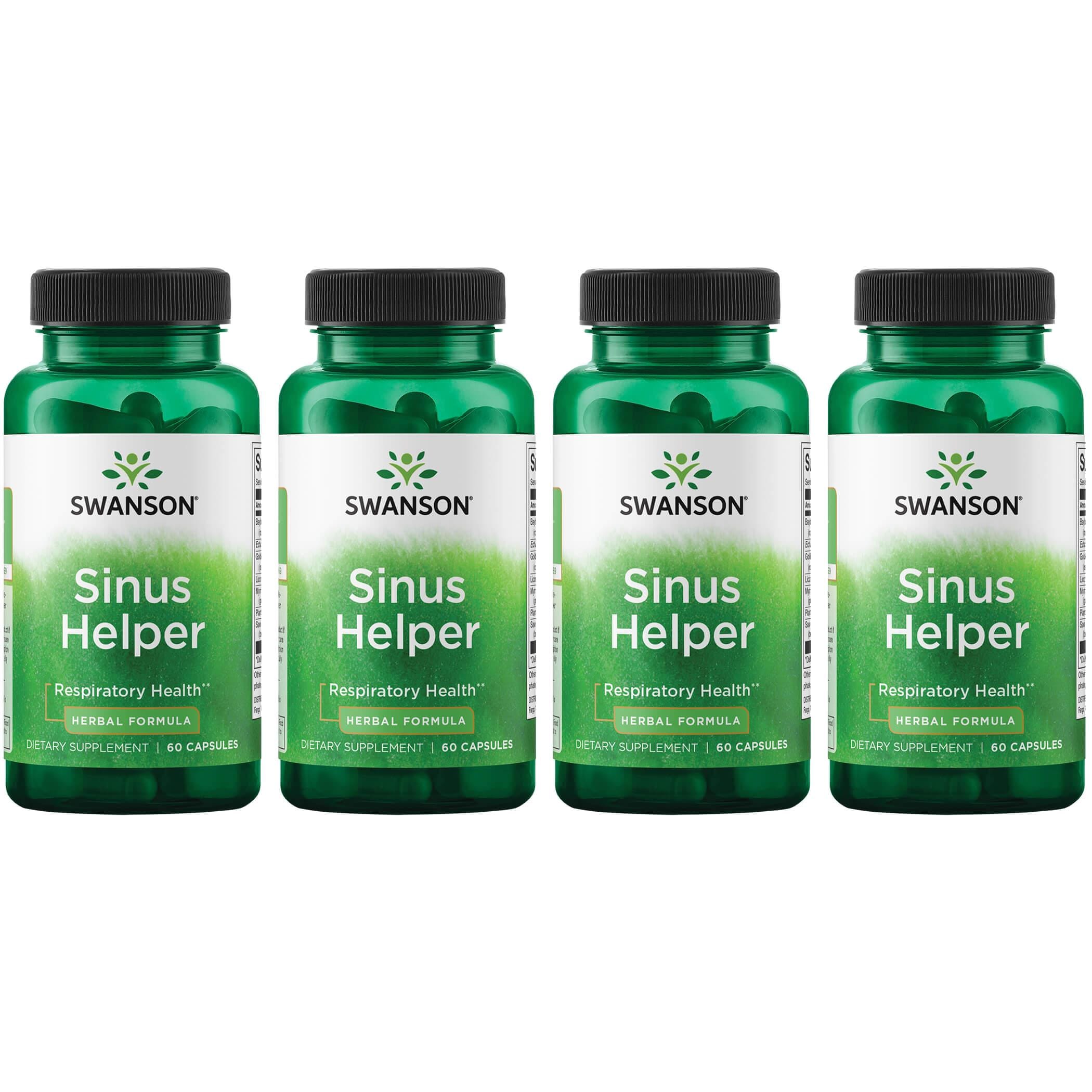 Swanson Premium Sinus Helper 4 Pack 60 Caps Respiratory Health