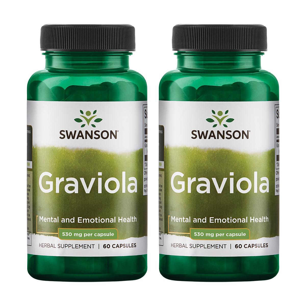 Swanson Premium Graviola 2 Pack Vitamin 530 mg 60 Caps
