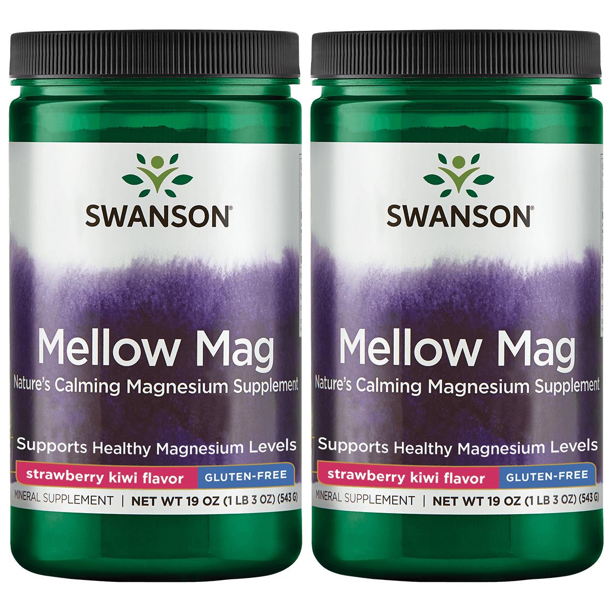 Swanson Premium Mellow Mag - Strawberry Kiwi Flavor 2 Pack Vitamin 330 mg 19 oz Powder