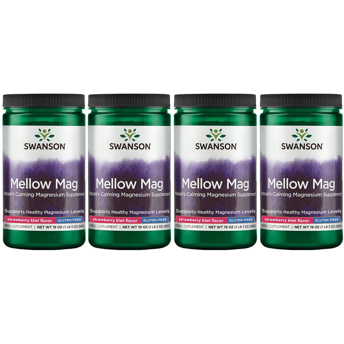Swanson Premium Mellow Mag - Strawberry Kiwi Flavor 4 Pack Vitamin 330 mg 19 oz Powder