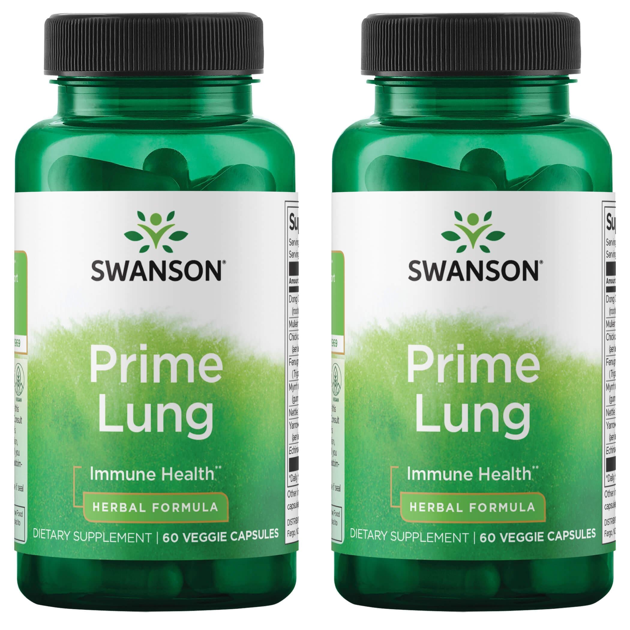 Swanson Premium Prime Lung 2 Pack 60 Veg Caps Respiratory Health