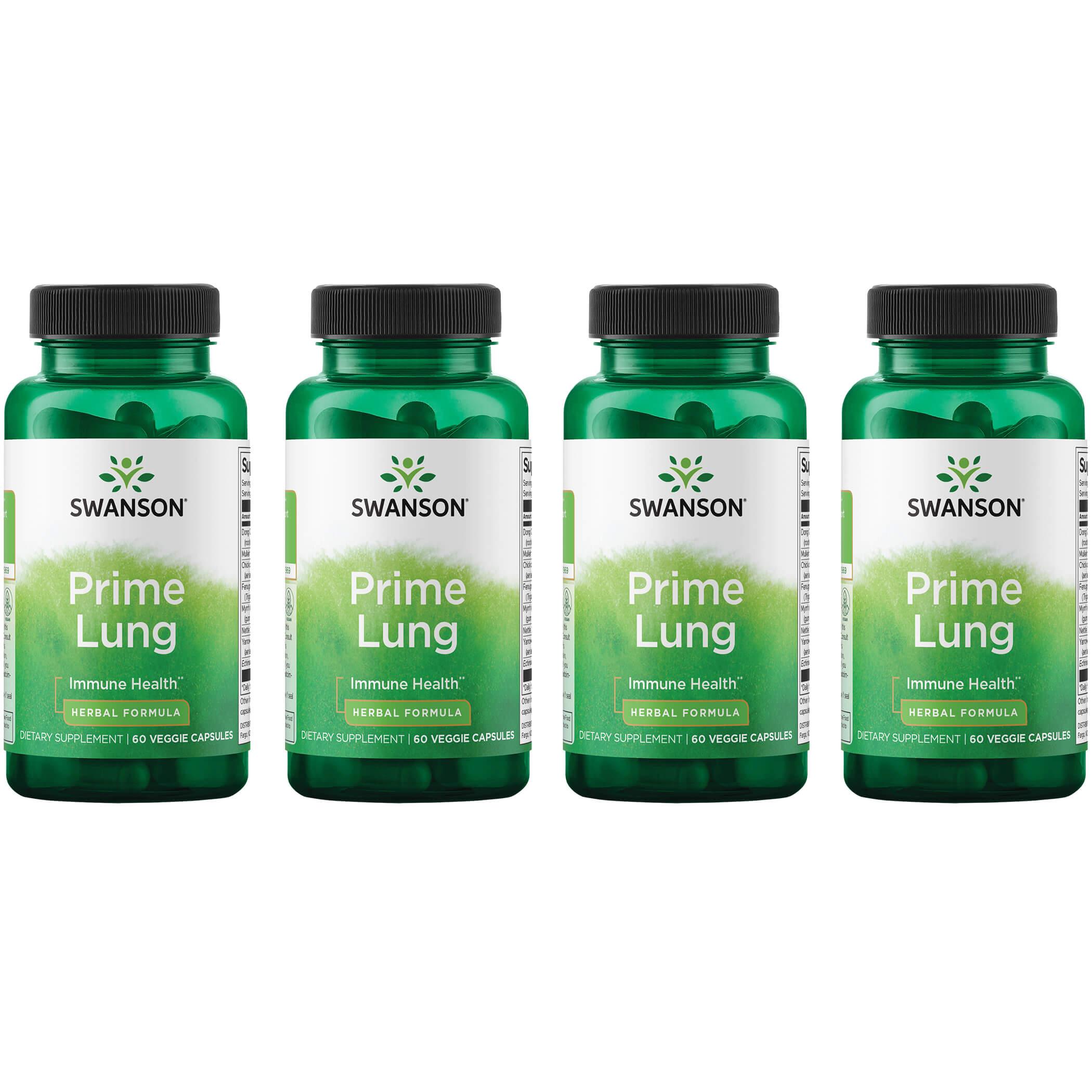 Swanson Premium Prime Lung 4 Pack 60 Veg Caps Respiratory Health