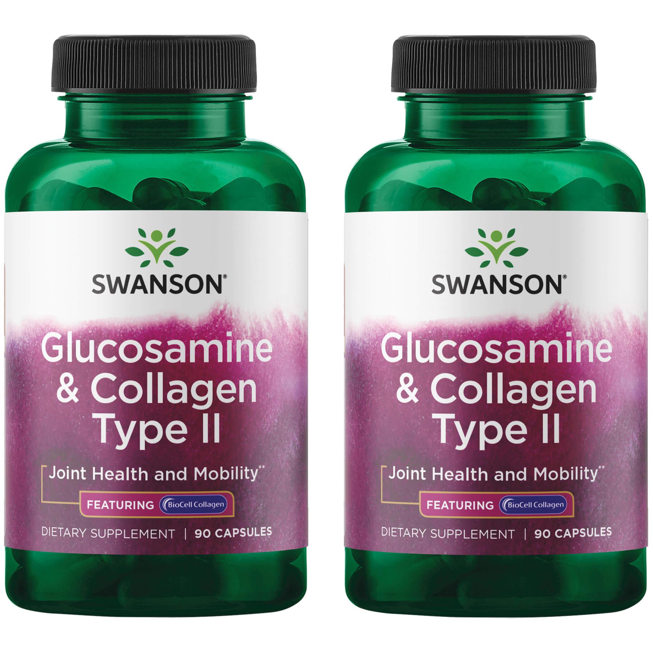 Swanson Premium Glucosamine & Collagen Type Ii - Featuring Biocell 2 Pack Supplement Vitamin 90 Caps