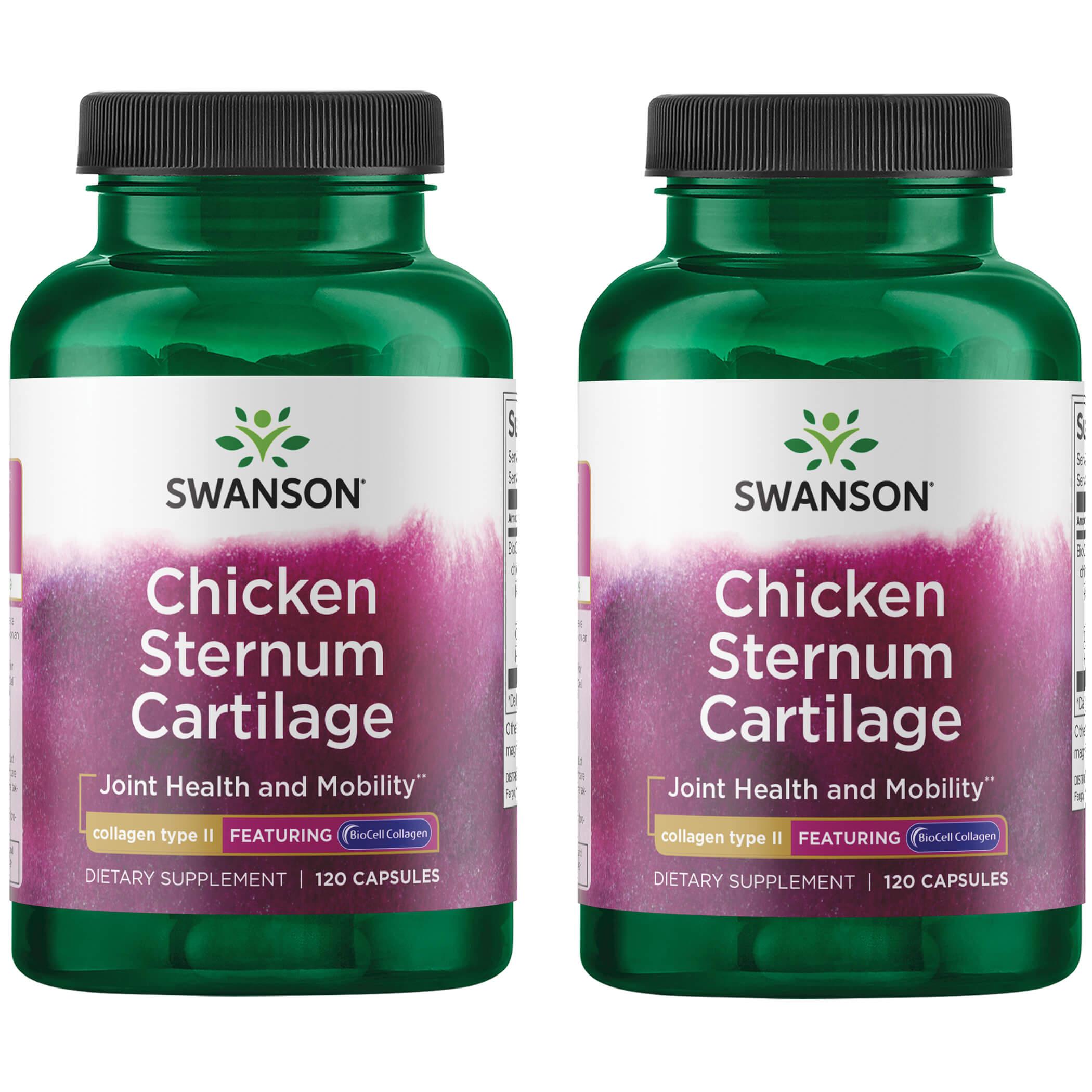 Swanson Premium Chicken Sternum Cartilage - Collagen Type Ii 2 Pack Supplement Vitamin 500 mg 120 Caps