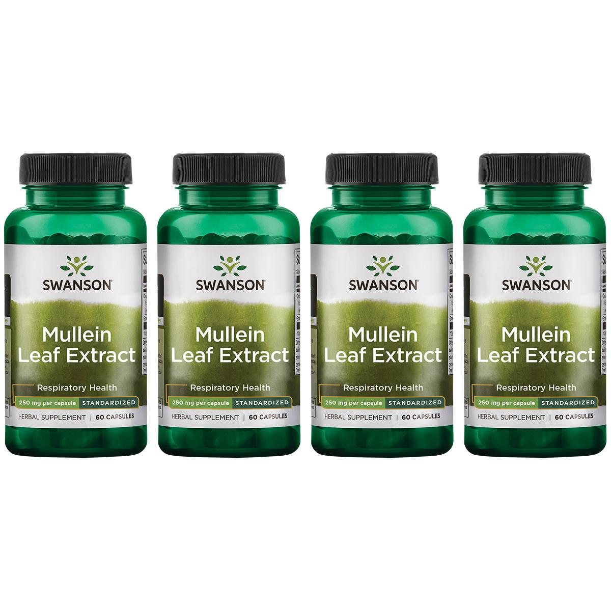 Swanson Premium Mullien Leaf Extract - Standardized 4 Pack Vitamin 250 mg 60 Caps
