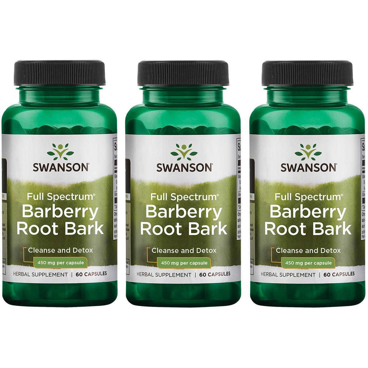 Swanson Premium Full Spectrum Barberry Root Bark 3 Pack Vitamin 450 mg 60 Caps