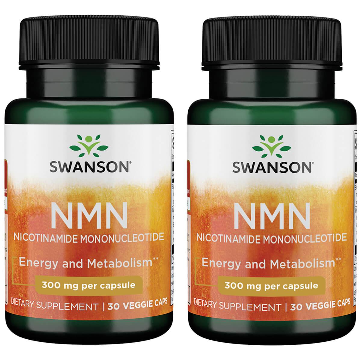 Swanson Premium Nmn Nicotinamide Mononucleotide 2 Pack Vitamin 300 mg 30 Veg Caps