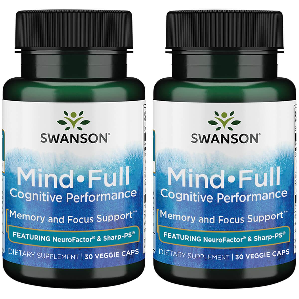 Swanson Premium Mind Full Cognitive Performance 2 Pack Vitamin 30 Veg Caps