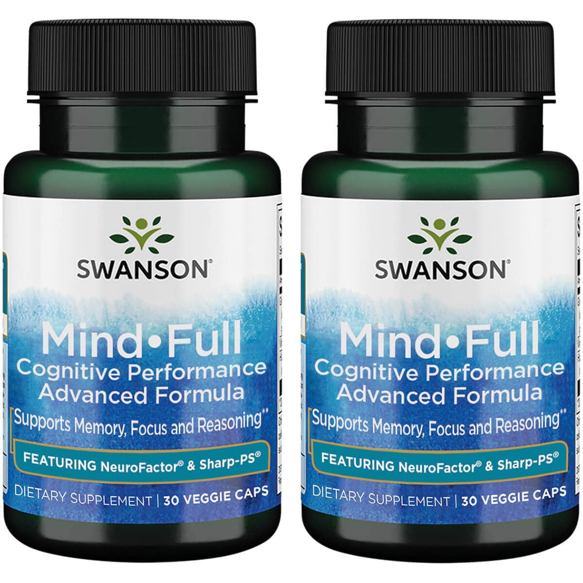 Swanson Premium Mind Full Cognitive Performance Advanced Formula 2 Pack Vitamin 30 Veg Caps