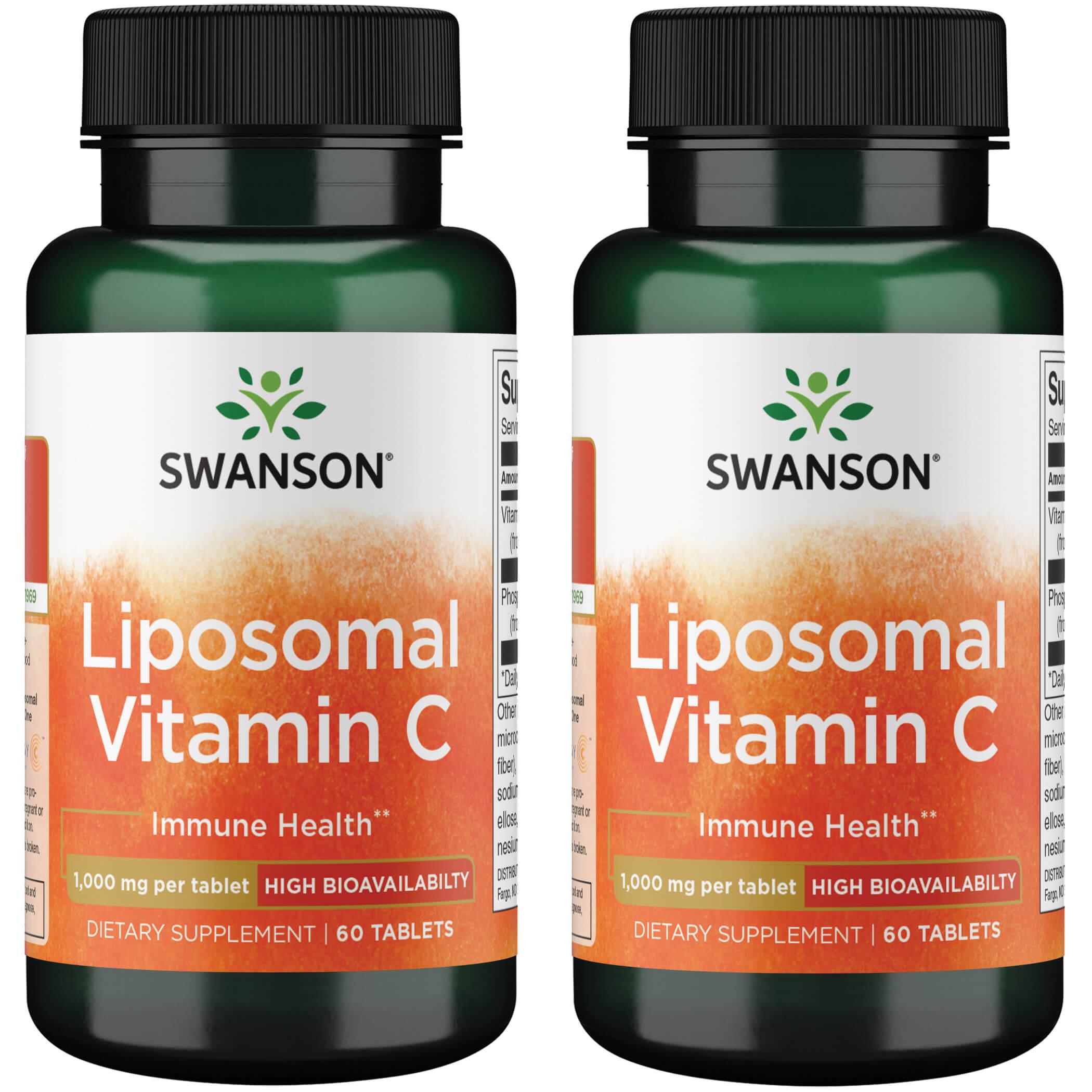 Swanson Premium Liposomal Vitamin C - High Bioavailability 2 Pack 1000 mg 60 Tabs