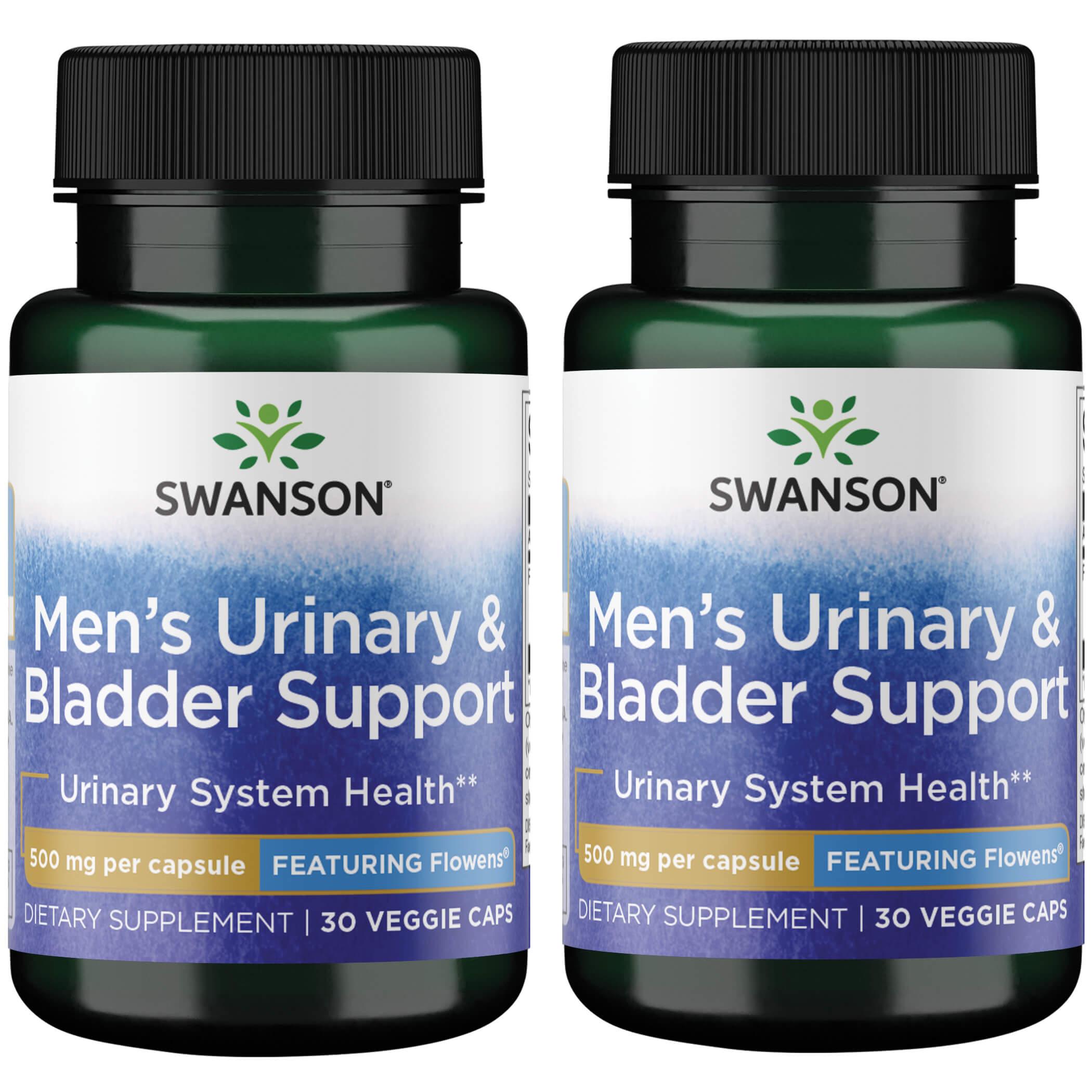 Swanson Premium Mens Urinary and Bladder Support - Featuring Flowens 2 Pack Vitamin 500 mg 30 Veg Caps Prostate Health