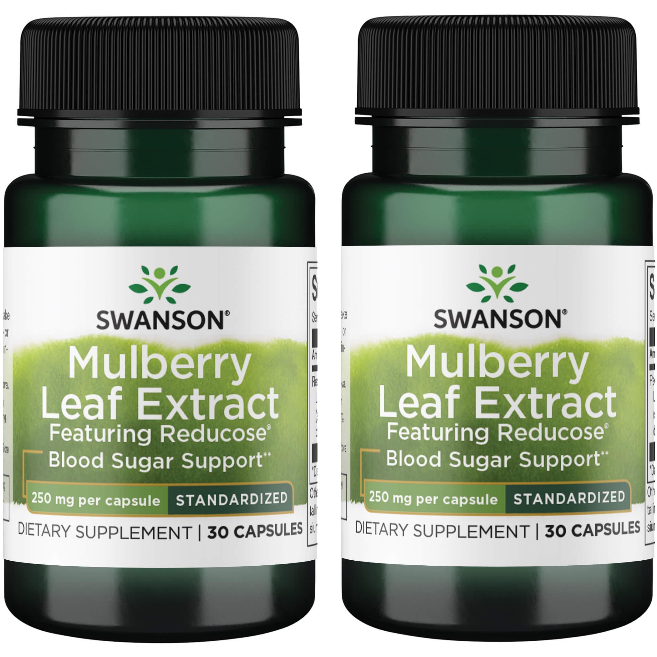 Swanson Premium Mulberry Leaf Extract - Featuring Reducose Standardized 2 Pack Vitamin 250 mg 30 Caps