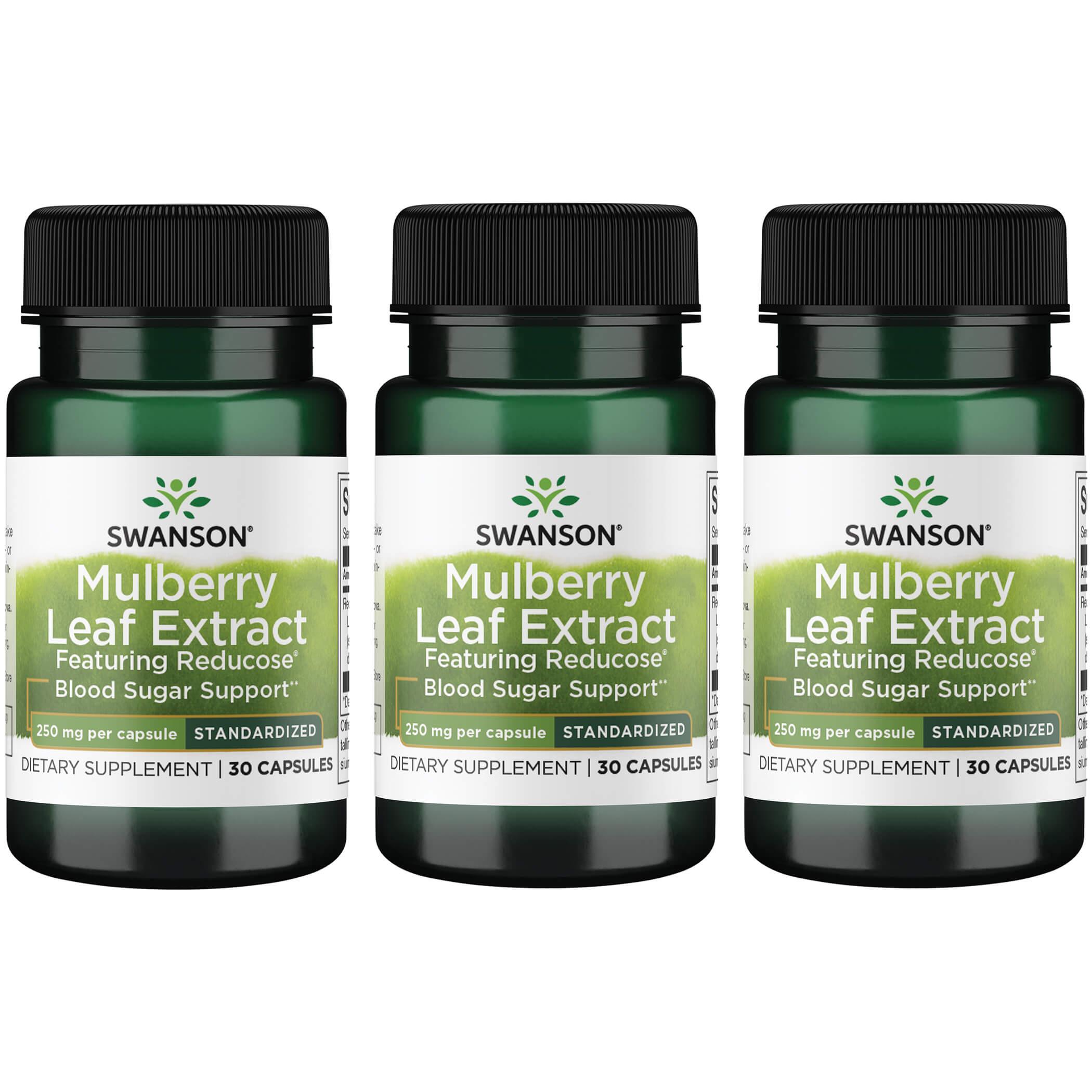 Swanson Premium Mulberry Leaf Extract - Featuring Reducose Standardized 3 Pack Vitamin 250 mg 30 Caps