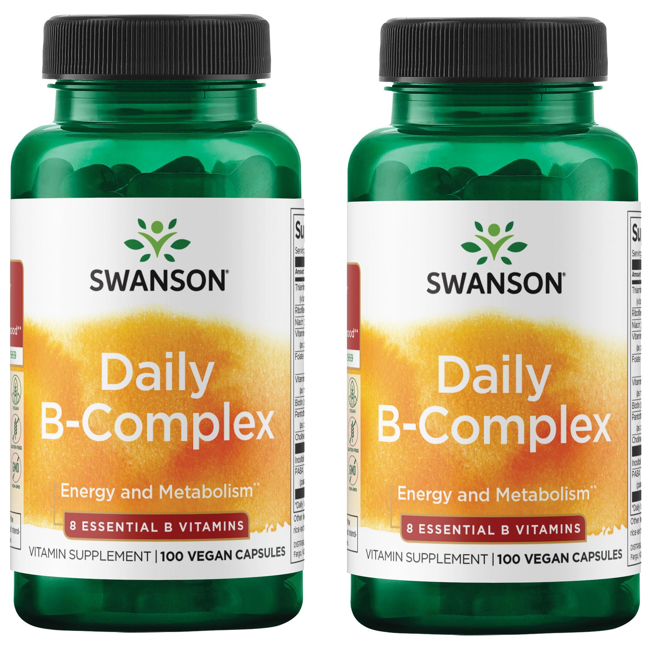 Swanson Premium Daily B-Complex 2 Pack Vitamin 100 Veg Caps Vitamin C