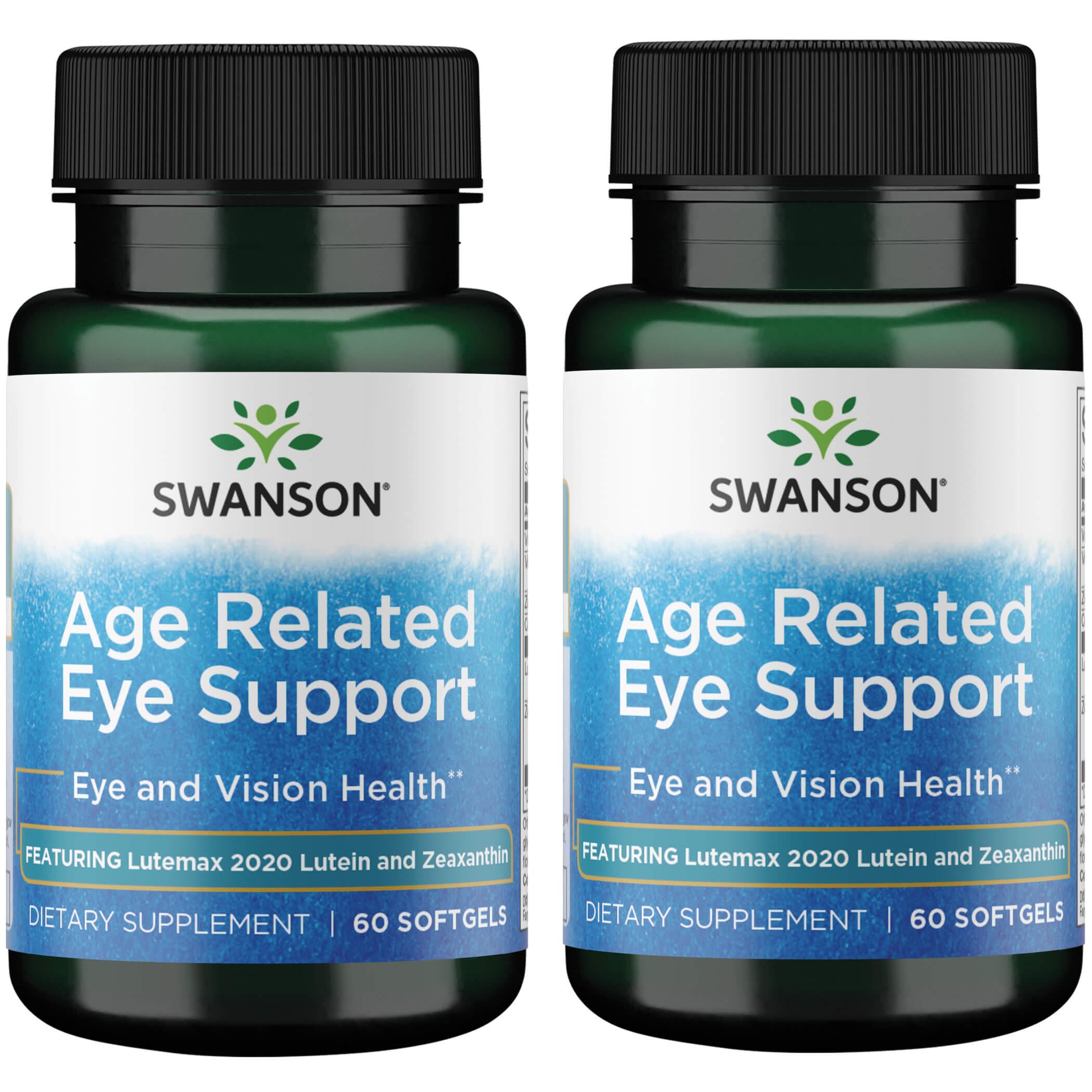 Swanson Premium Age Related Eye Support - Featuring Lutemax Lutein and Zeaxanthin 2 Pack Vitamin 60 Soft Gels
