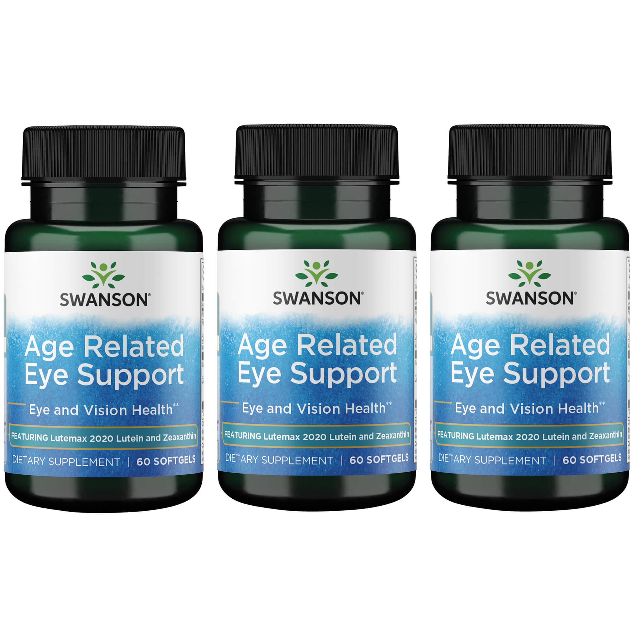 Swanson Premium Age Related Eye Support - Featuring Lutemax Lutein and Zeaxanthin 3 Pack Vitamin 60 Soft Gels