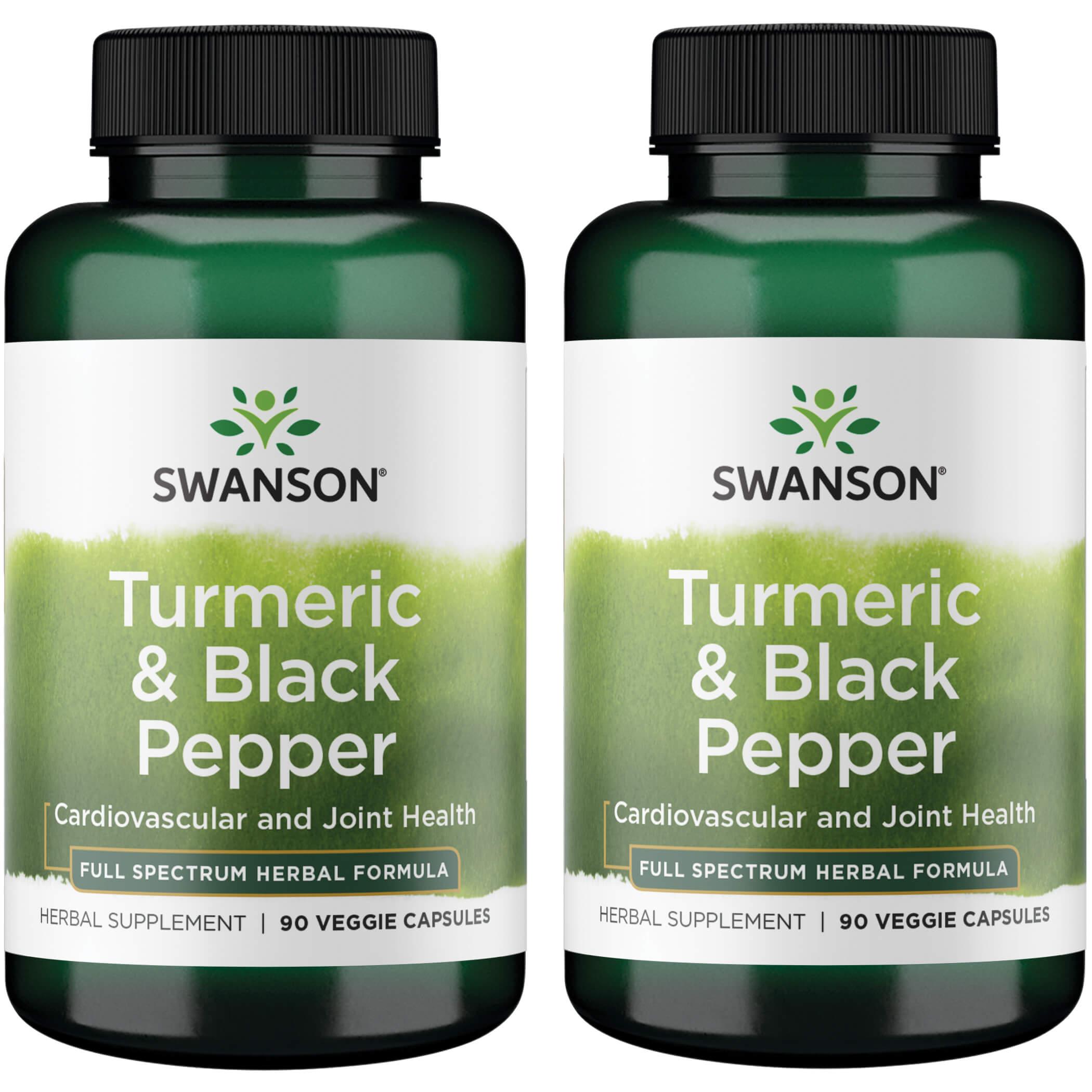 Swanson Premium Turmeric & Black Pepper 2 Pack Vitamin 90 Veg Caps