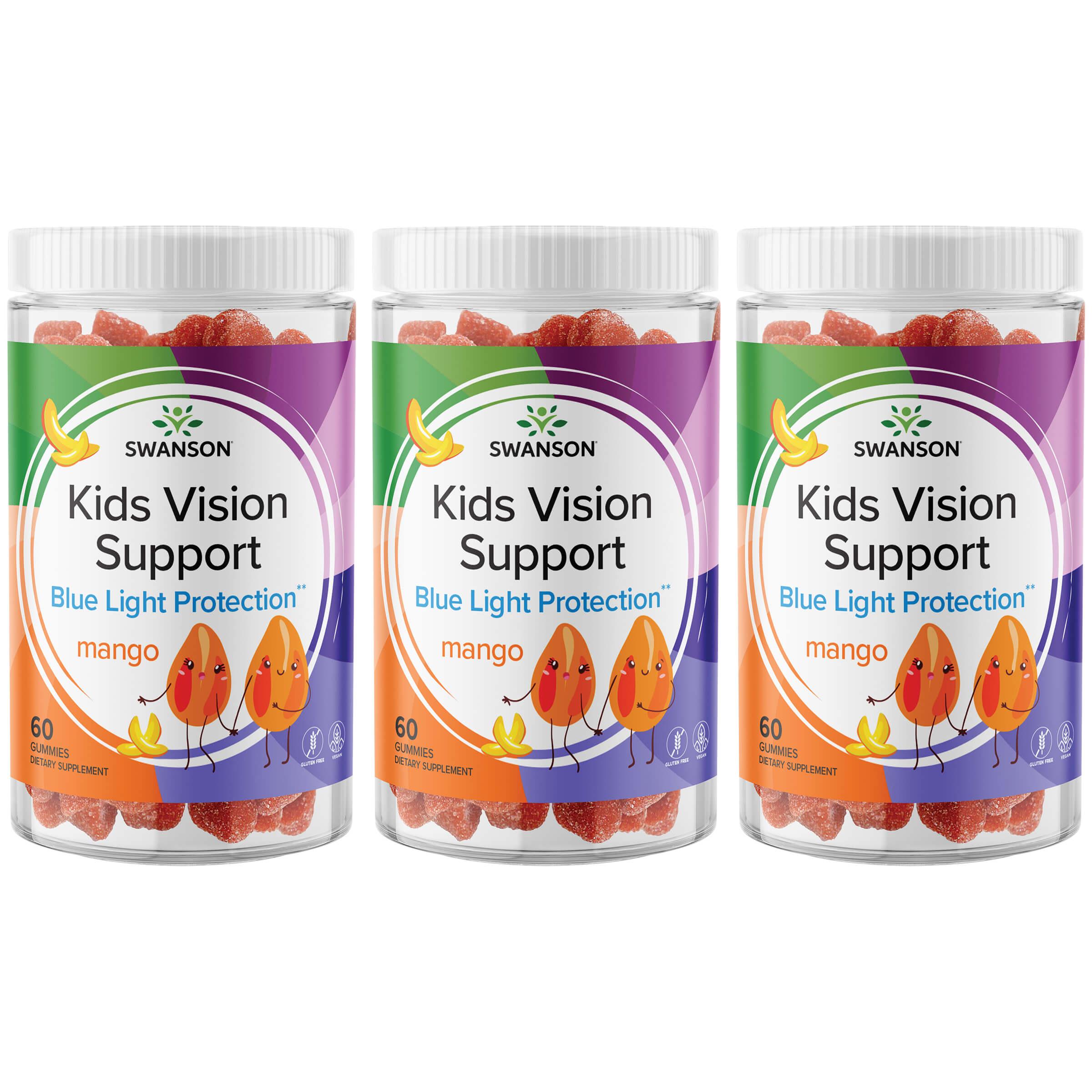 Swanson Premium Kids Vision Support - Mango 3 Pack Vitamin 60 Gummies