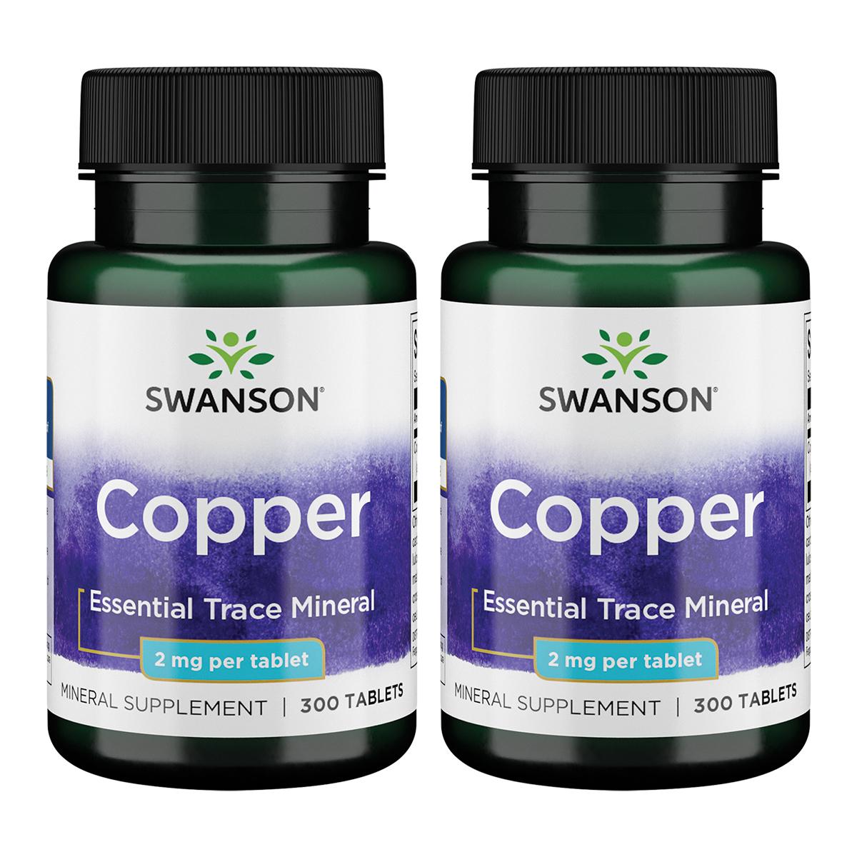 Swanson Premium Copper 2 Pack Vitamin 2 mg 300 Tabs