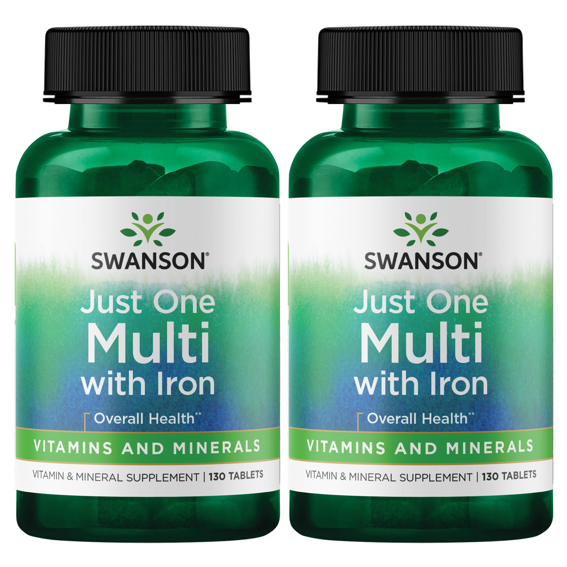 Swanson Premium Just One Complete Multi - With Iron 2 Pack Vitamin 130 Tabs