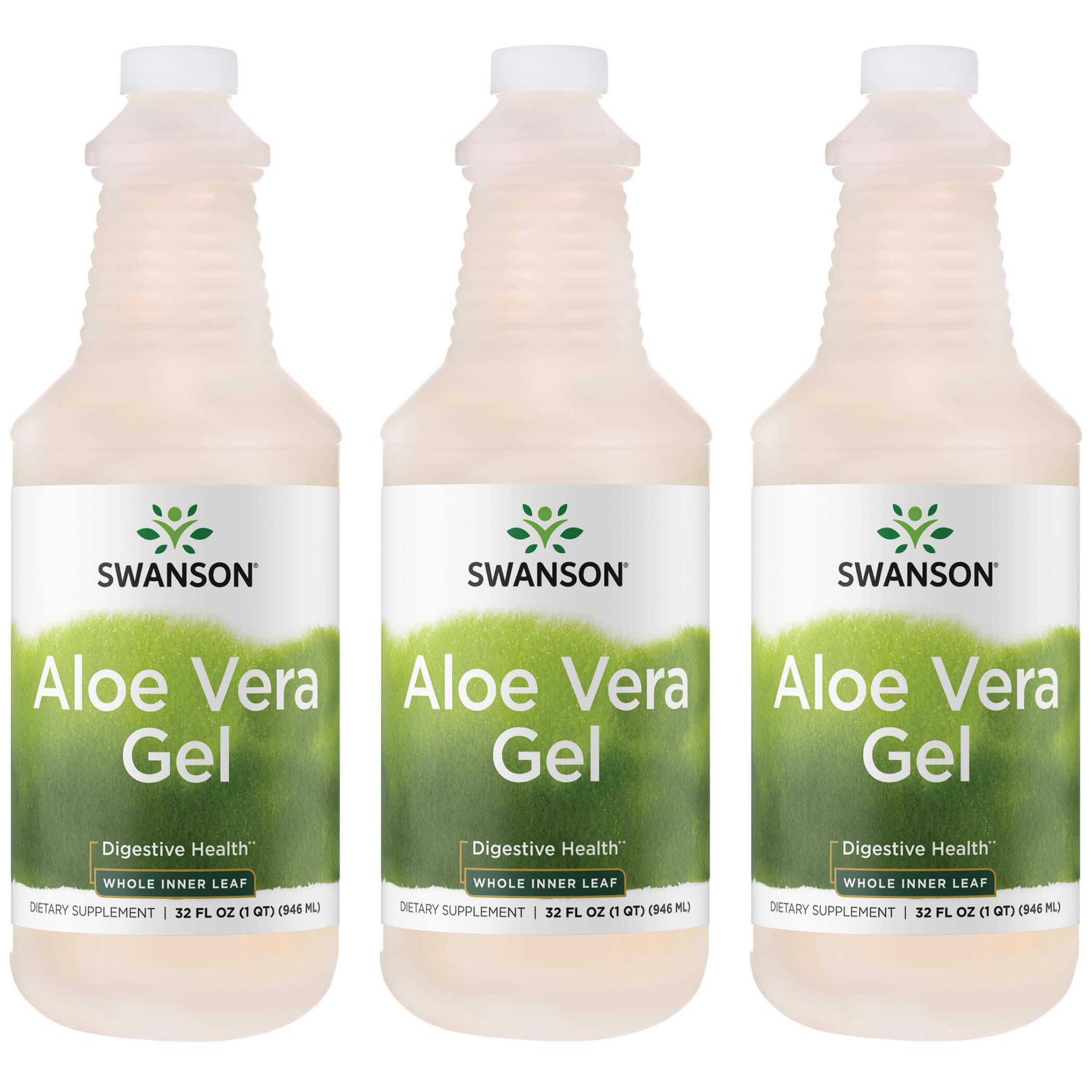 Swanson Premium Aloe Vera Gel - Whole Inner Leaf 3 Pack 32 fl oz Gel
