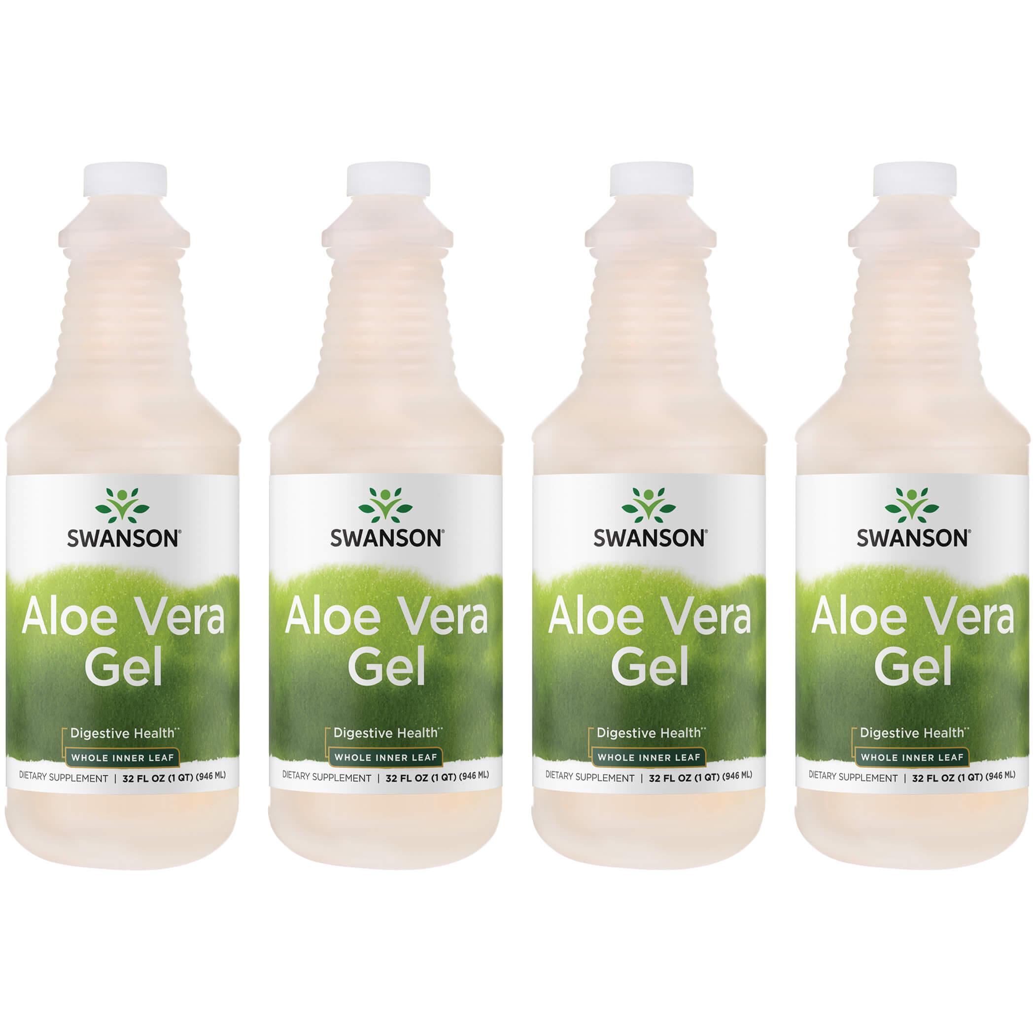 Swanson Premium Aloe Vera Gel - Whole Inner Leaf 4 Pack 32 fl oz Gel