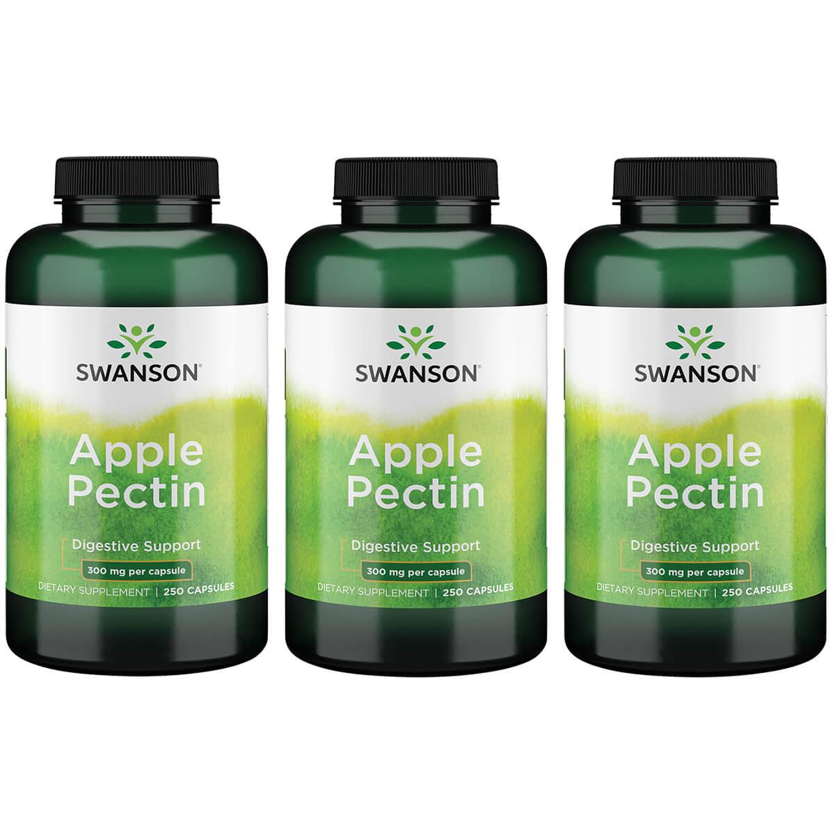 Swanson Premium Apple Pectin 3 Pack Supplement Vitamin 300 mg 250 Caps