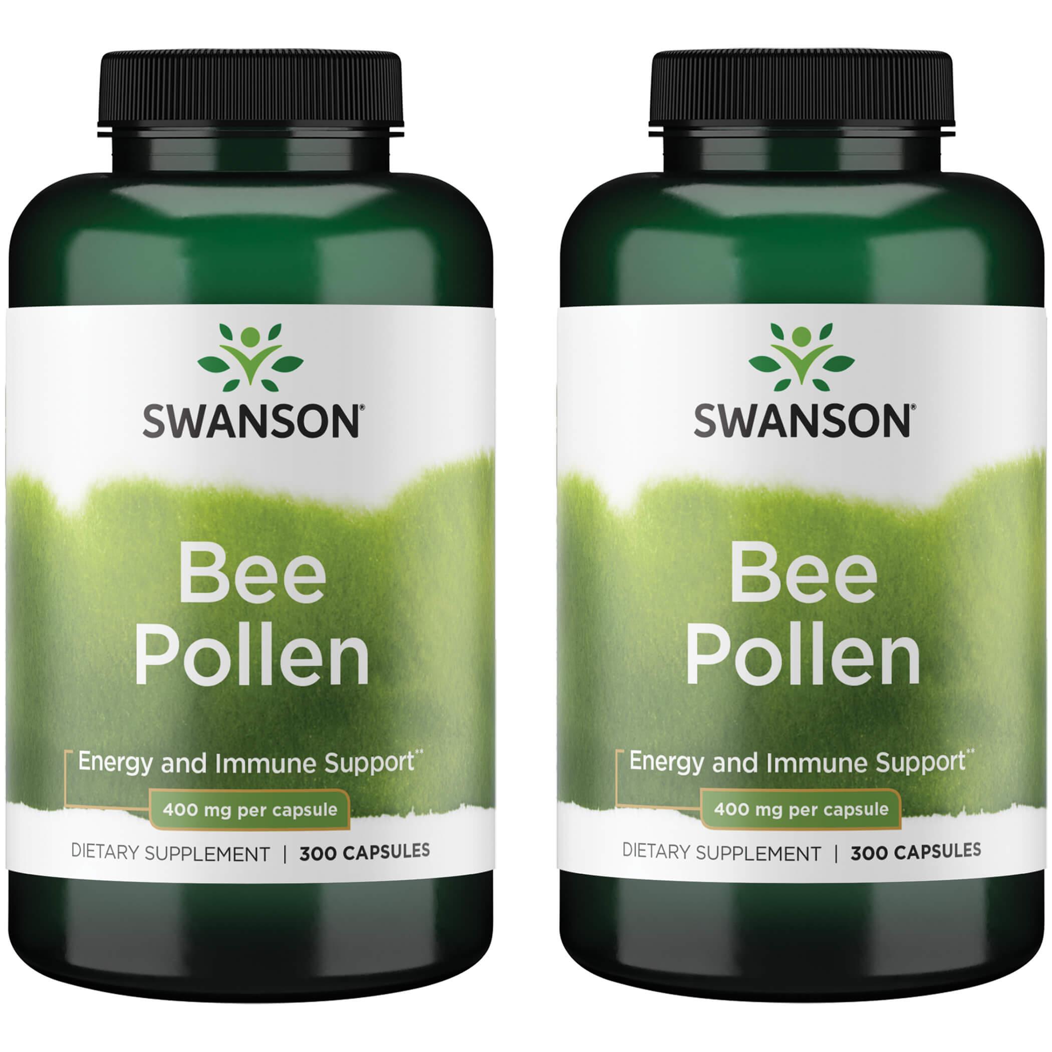 Swanson Premium Bee Pollen 2 Pack Supplement Vitamin 400 mg 300 Caps
