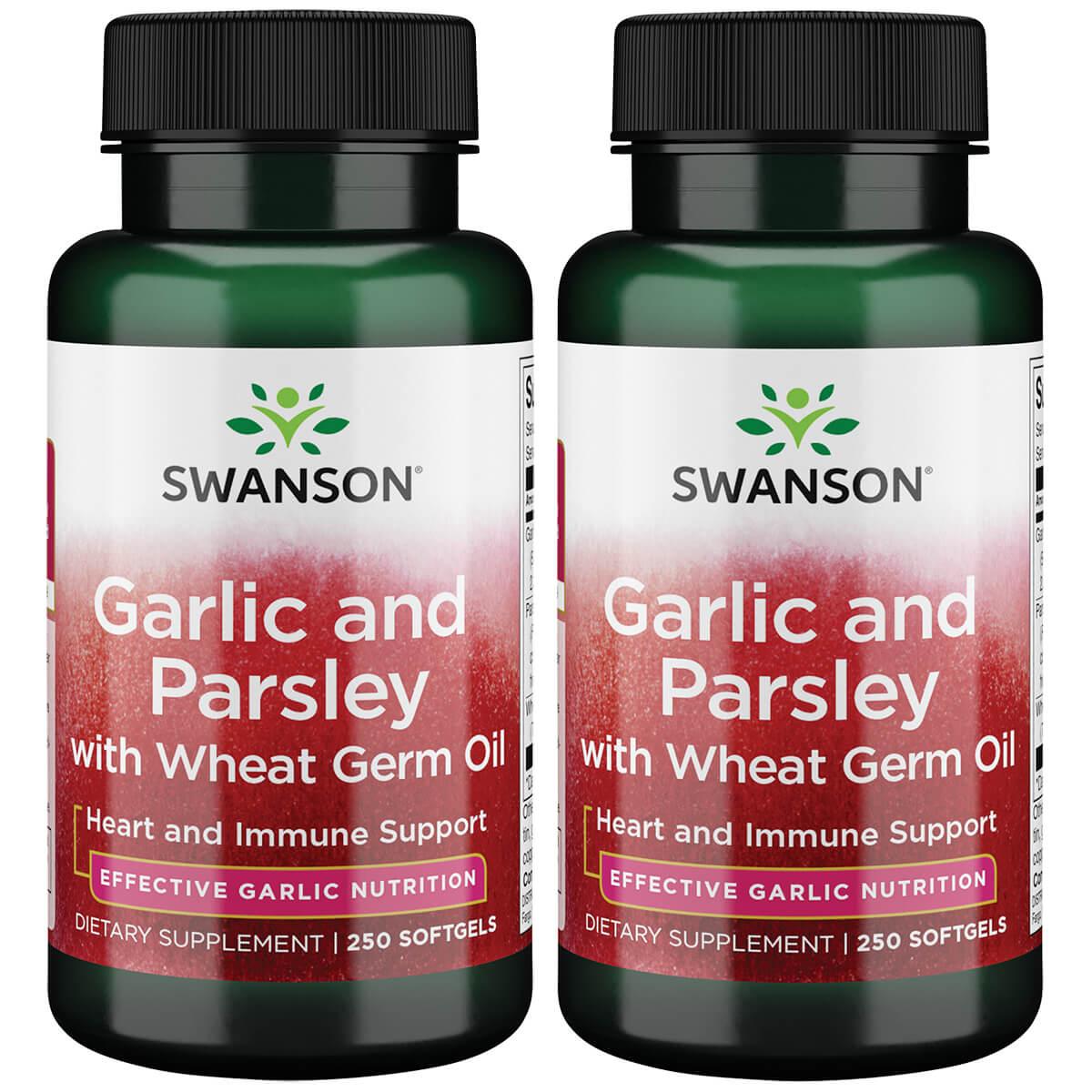 Swanson Premium Garlic and Parsley with Wheat Germ Oil 2 Pack Vitamin 250 Soft Gels