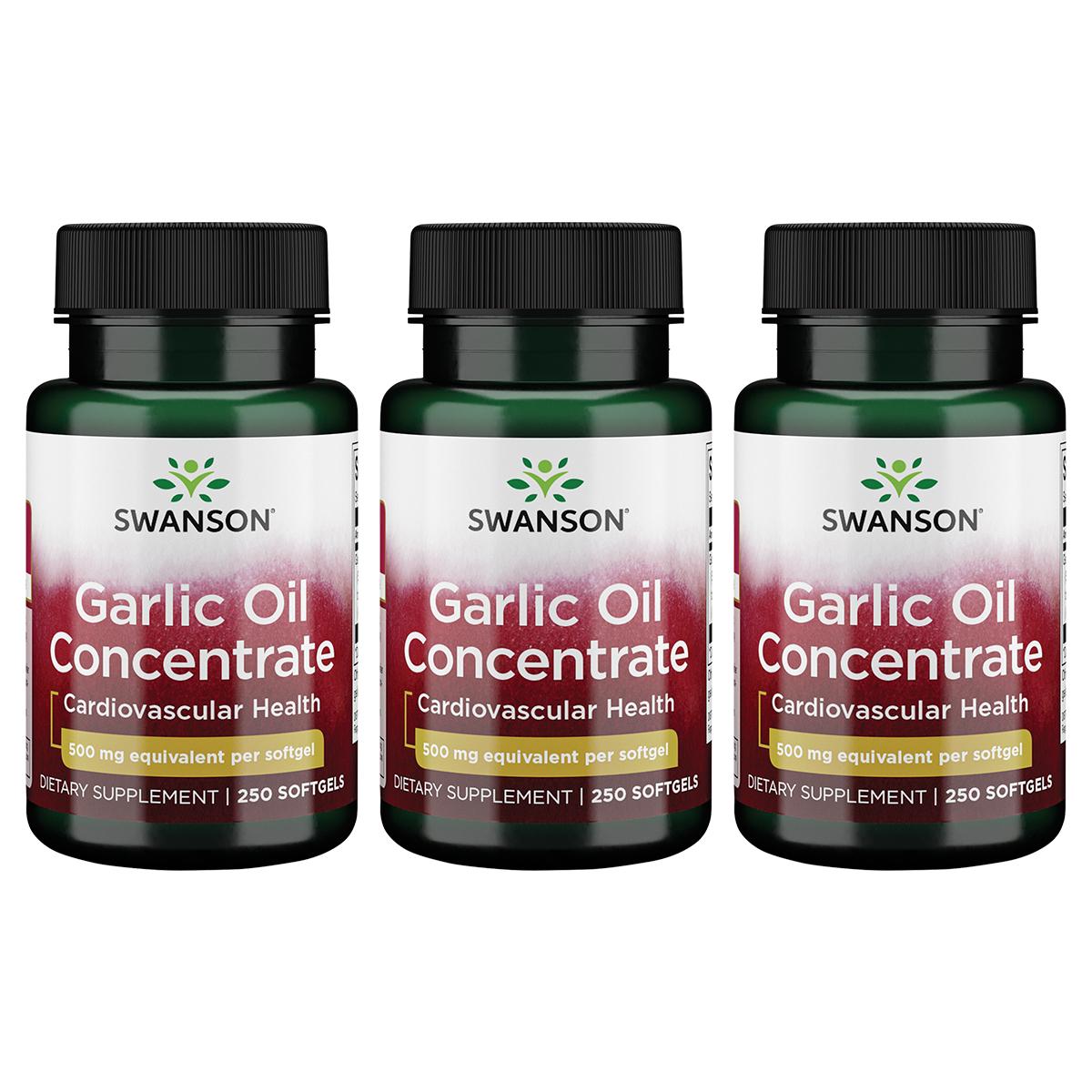 Swanson Premium Garlic Oil Concentrate 3 Pack Vitamin 500 mg 250 Soft Gels