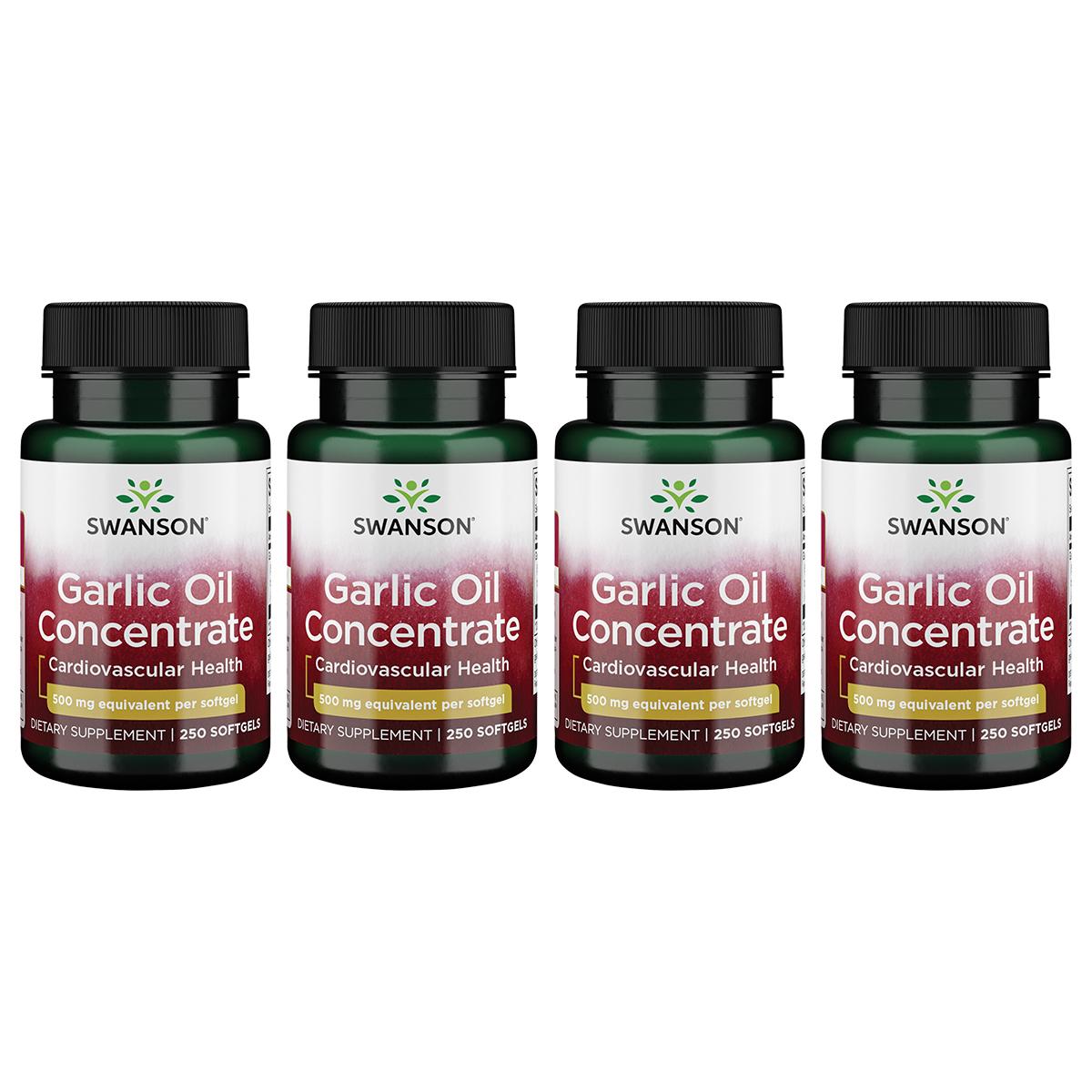 Swanson Premium Garlic Oil Concentrate 4 Pack Vitamin 500 mg 250 Soft Gels
