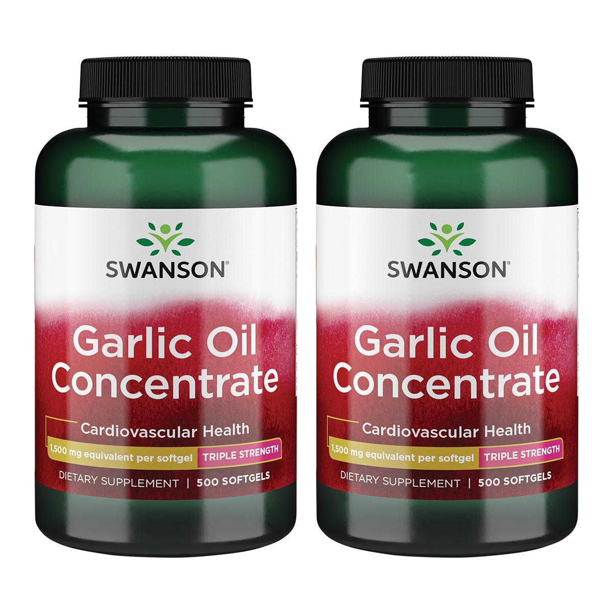 Swanson Premium Garlic Oil Concentrate - Triple Strength 2 Pack Vitamin 1500 mg 500 Soft Gels