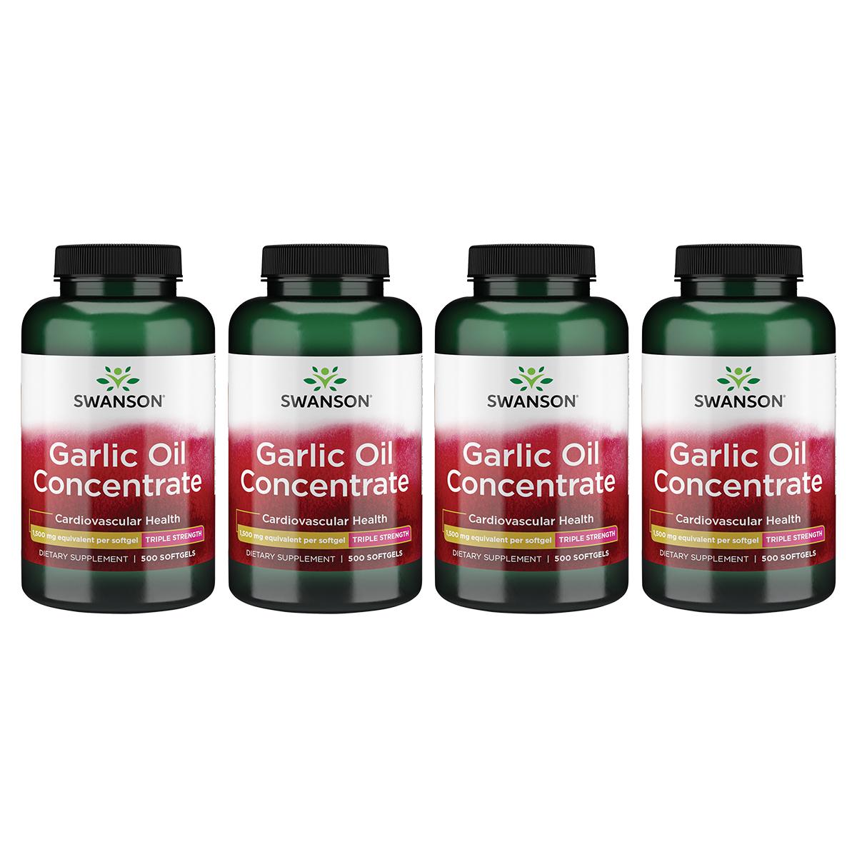 Swanson Premium Garlic Oil Concentrate - Triple Strength 4 Pack Vitamin 1500 mg 500 Soft Gels