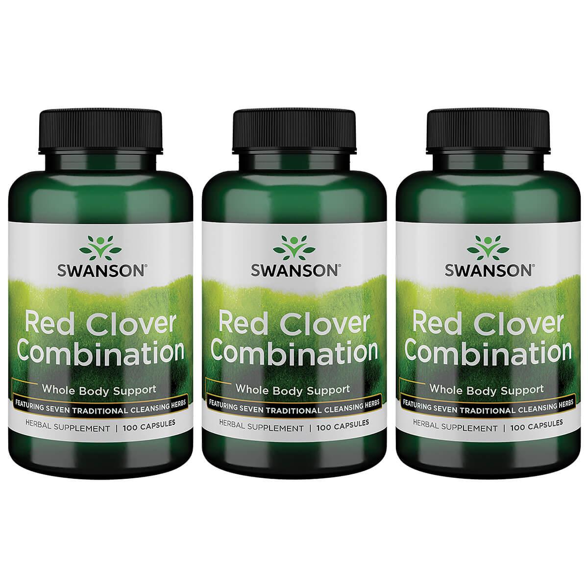 Swanson Premium Red Clover Combination 3 Pack Vitamin 100 Caps Womens Health