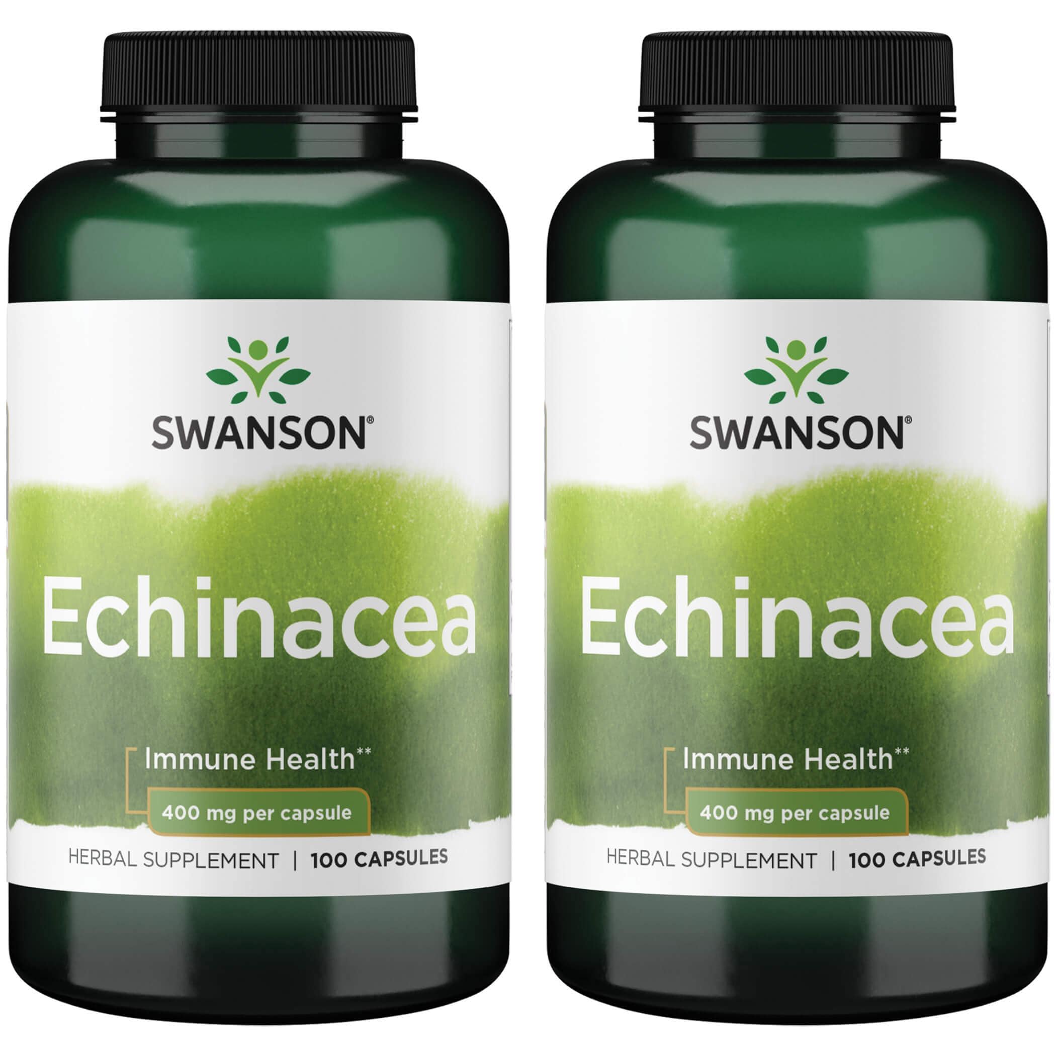 Swanson Premium Echinacea 2 Pack Vitamin 400 mg 100 Caps Herbs and Supplements