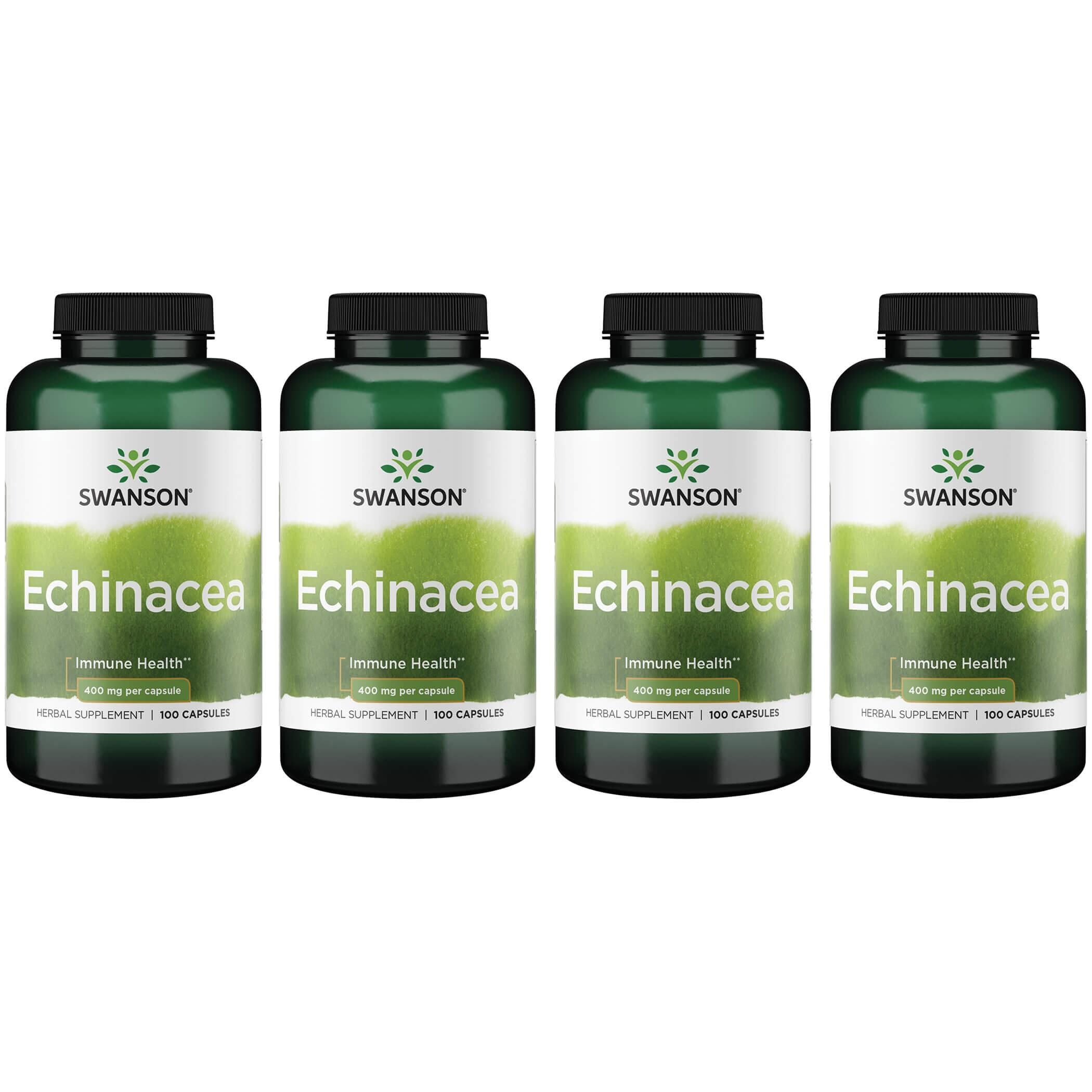 Swanson Premium Echinacea 4 Pack Vitamin 400 mg 100 Caps Herbs and Supplements