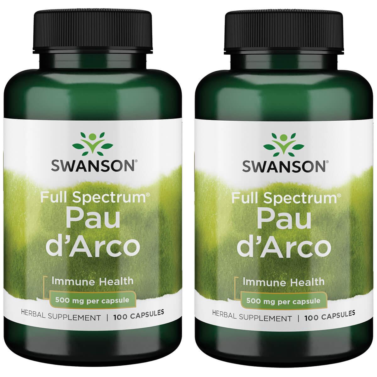 Swanson Premium Full Spectrum Pau dArco 2 Pack Vitamin 500 mg 100 Caps