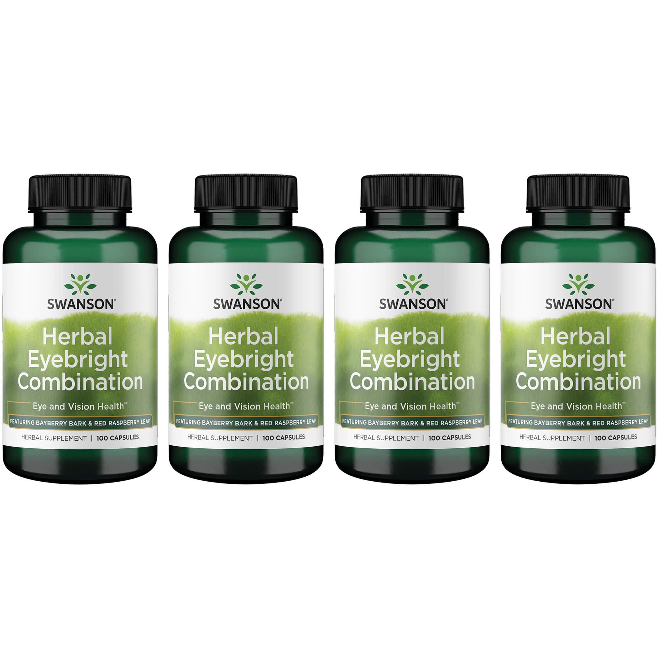 Swanson Premium Herbal Eyebright Combination 4 Pack Vitamin 100 Caps