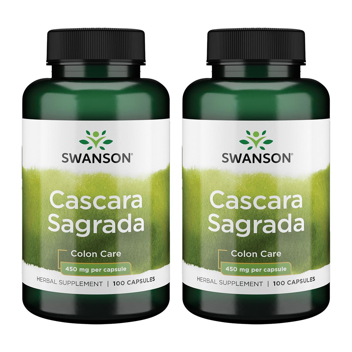 Swanson Premium Cascara Sagrada 2 Pack Vitamin 450 mg 100 Caps