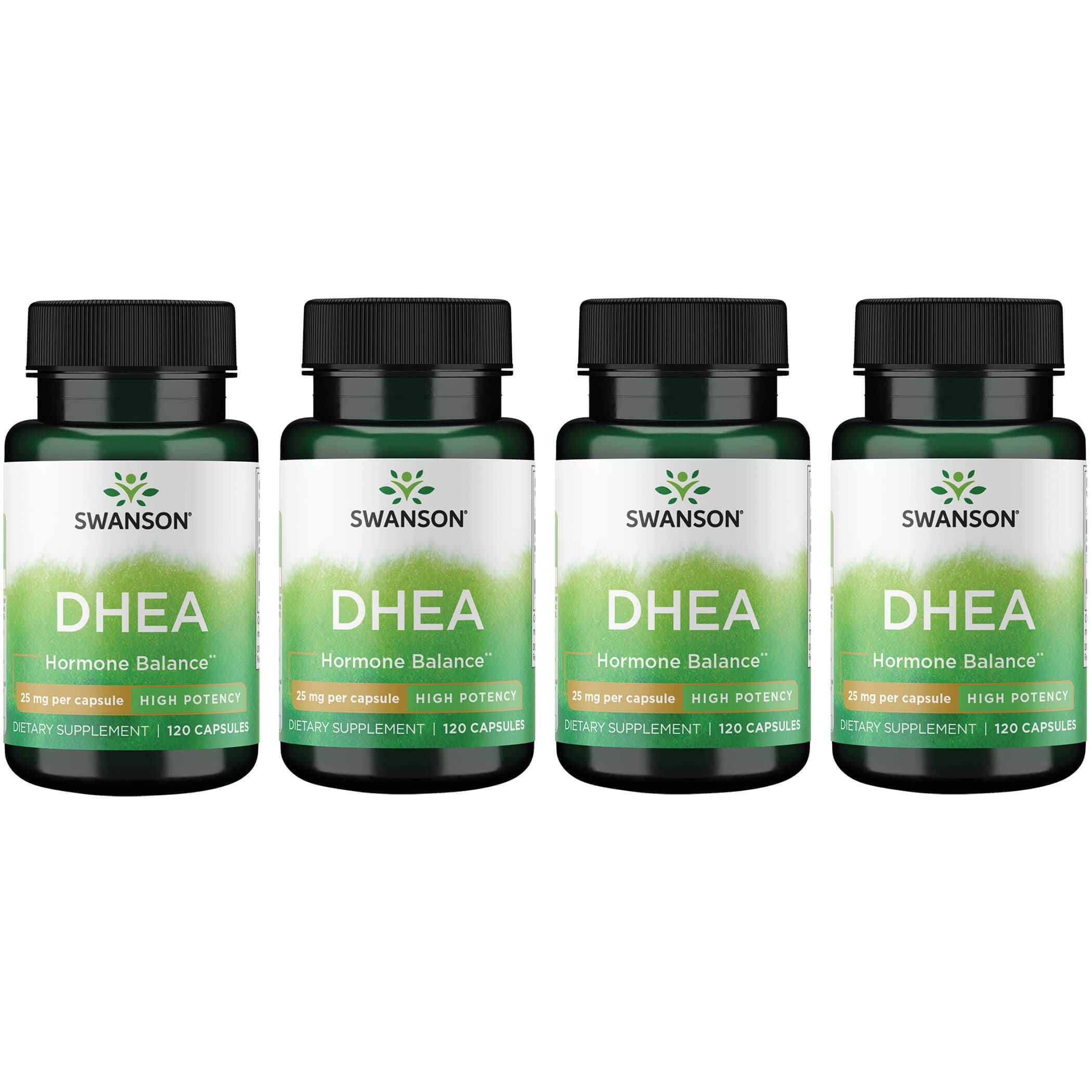 Swanson Premium Dhea - High Potency 4 Pack Supplement Vitamin 25 mg 120 Caps