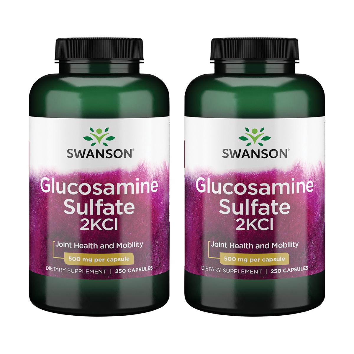 Swanson Premium Glucosamine Sulfate 2Kcl 2 Pack Supplement Vitamin 500 mg 250 Caps