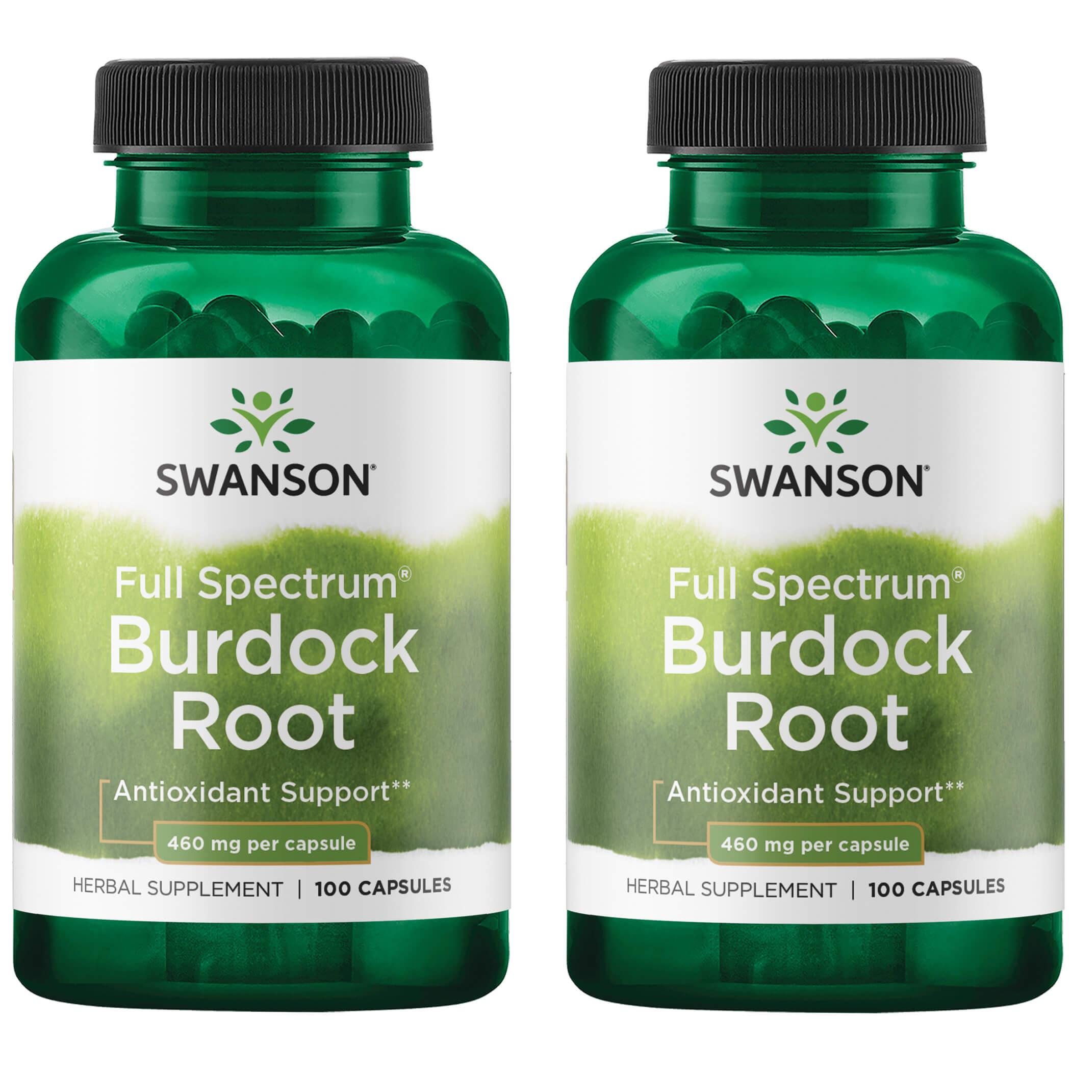 Swanson Premium Full Spectrum Burdock Root 2 Pack Vitamin 460 mg 100 Caps