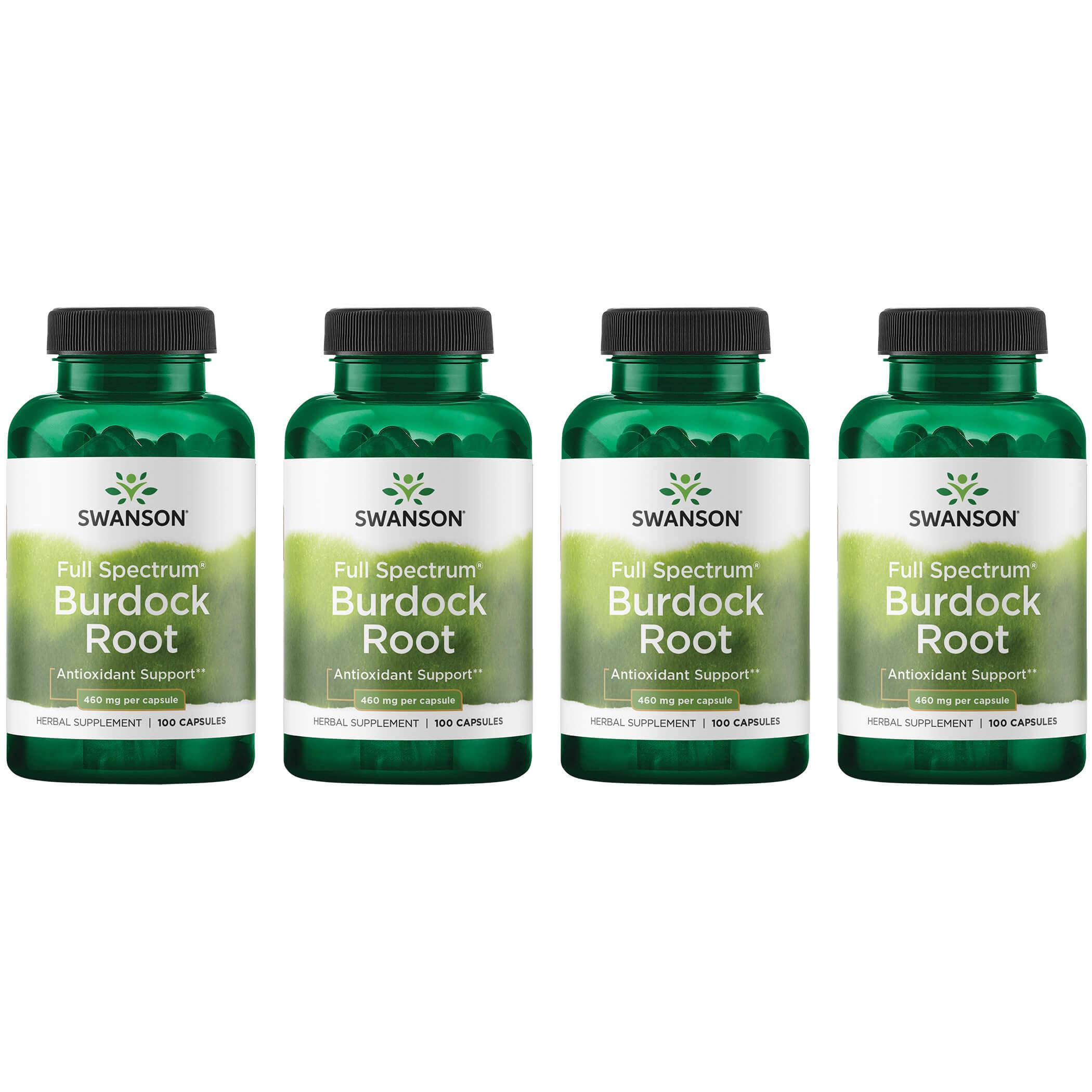 Swanson Premium Full Spectrum Burdock Root 4 Pack Vitamin 460 mg 100 Caps
