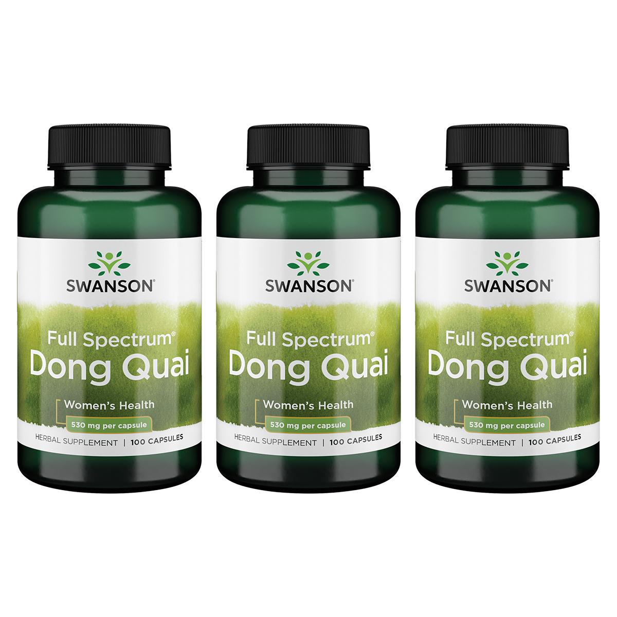 Swanson Premium Full Spectrum Dong Quai 3 Pack Vitamin 530 mg 100 Caps Womens Health